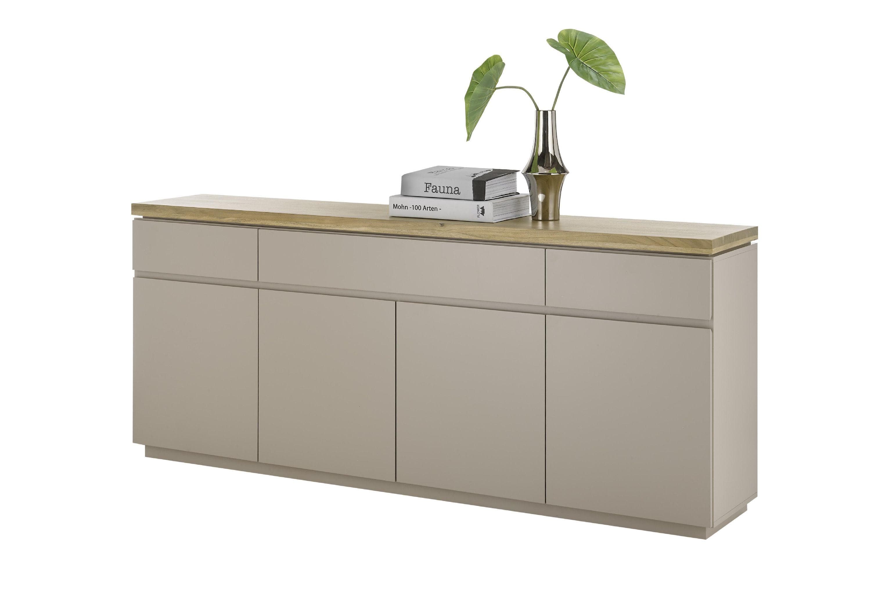 Massives Holz-Sideboard in warmgrau / Akazie