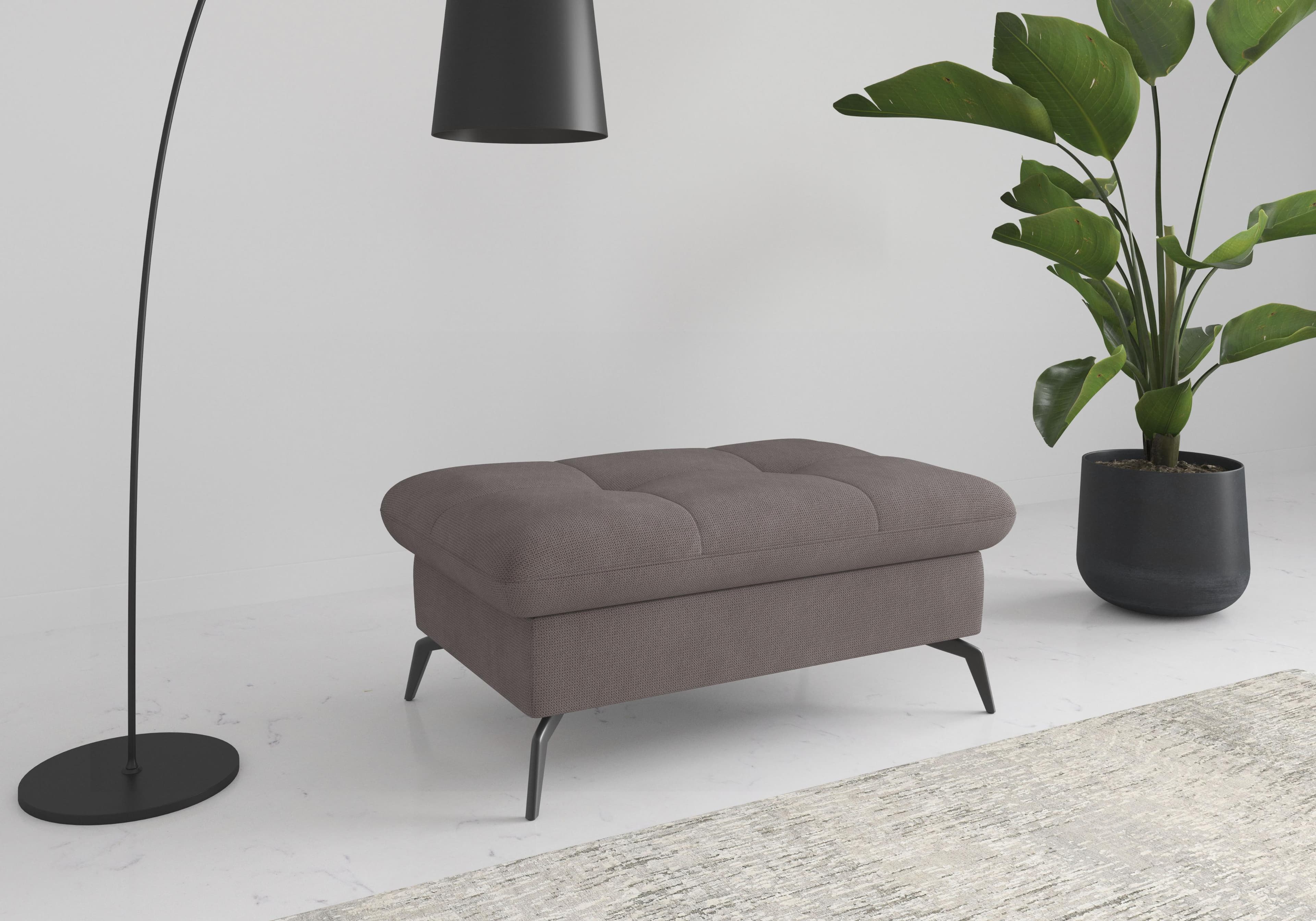 SIT & MORE Polsterhocker Amica mit Stauraum Taupe