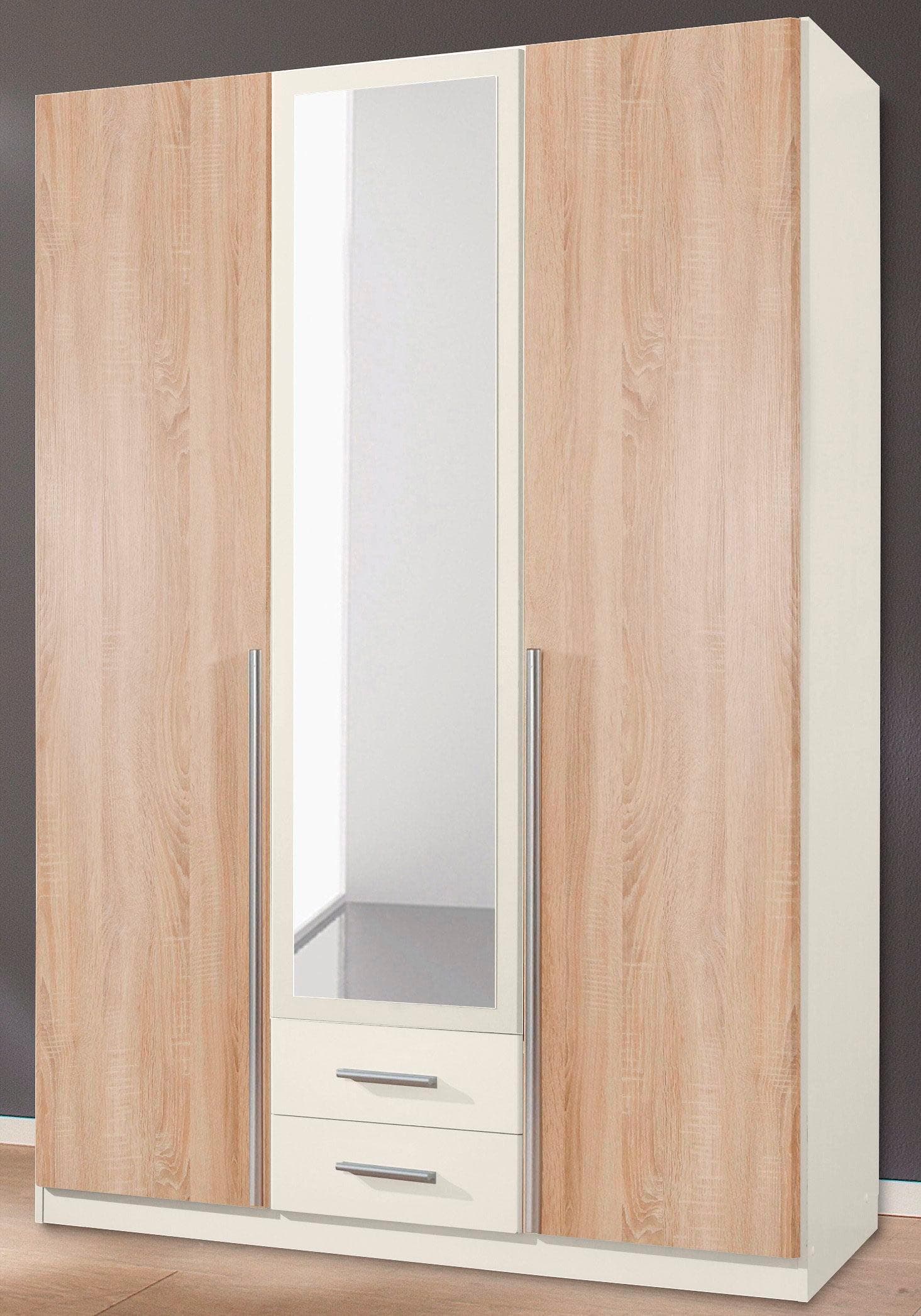 WIMEX Kleiderschrank Skate Weiß Silber Stangengriffe