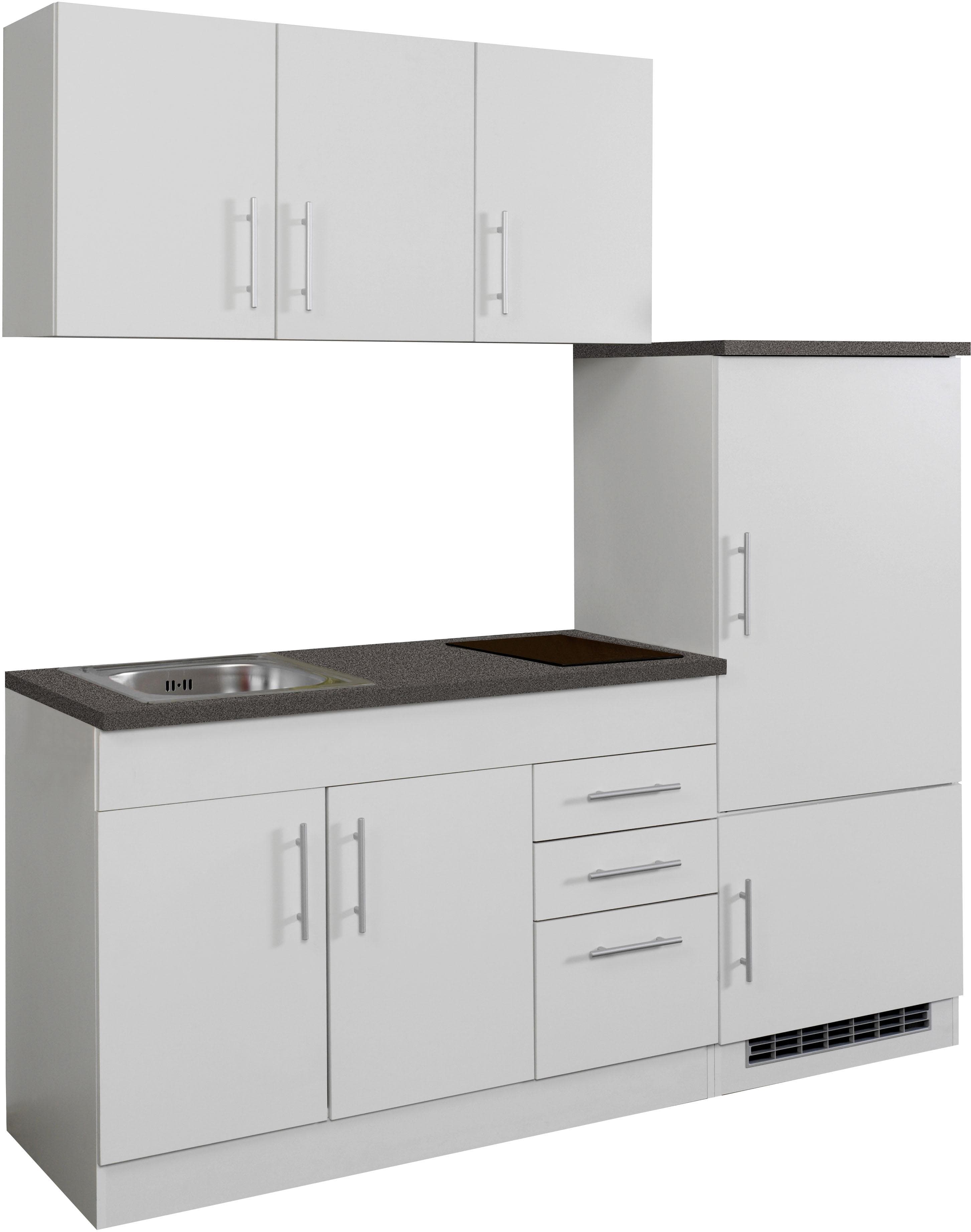 KOCHSTATION Küchenzeile KS-Toledo mit Glaskeramik-Kochfeld und Edelstahlspüle