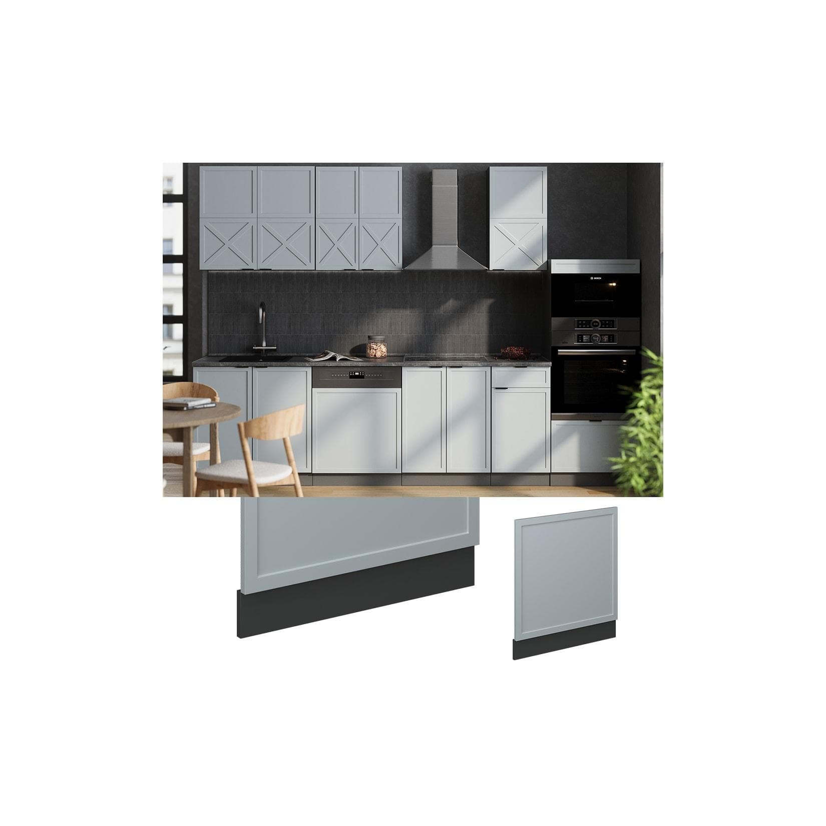 Vicco Fame-Line Geschirrspülerblende Anthrazit Grau Gerahmt 60 cm