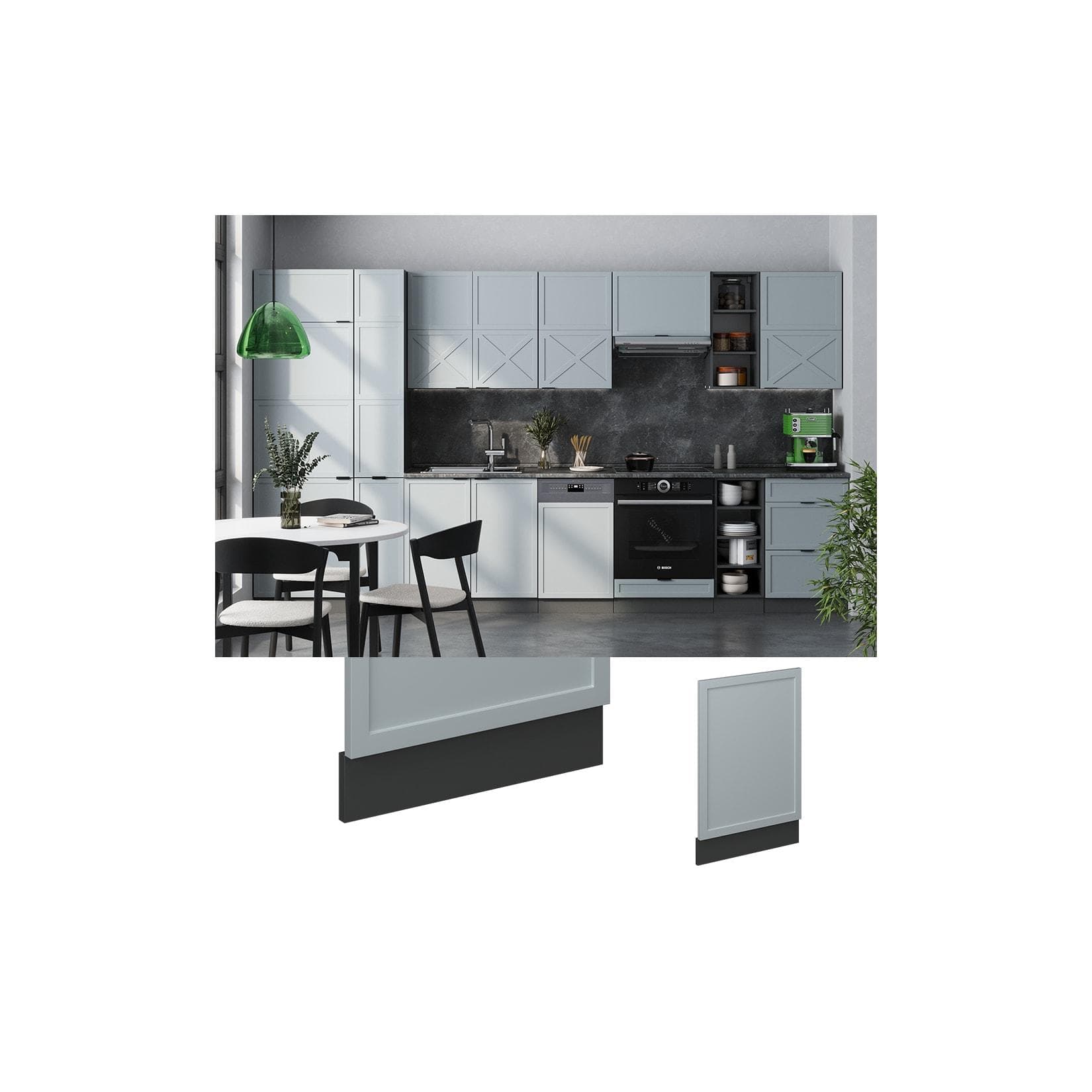 Vicco Fame-Line Geschirrspülerblende Anthrazit Grau Gerahmt 45 cm