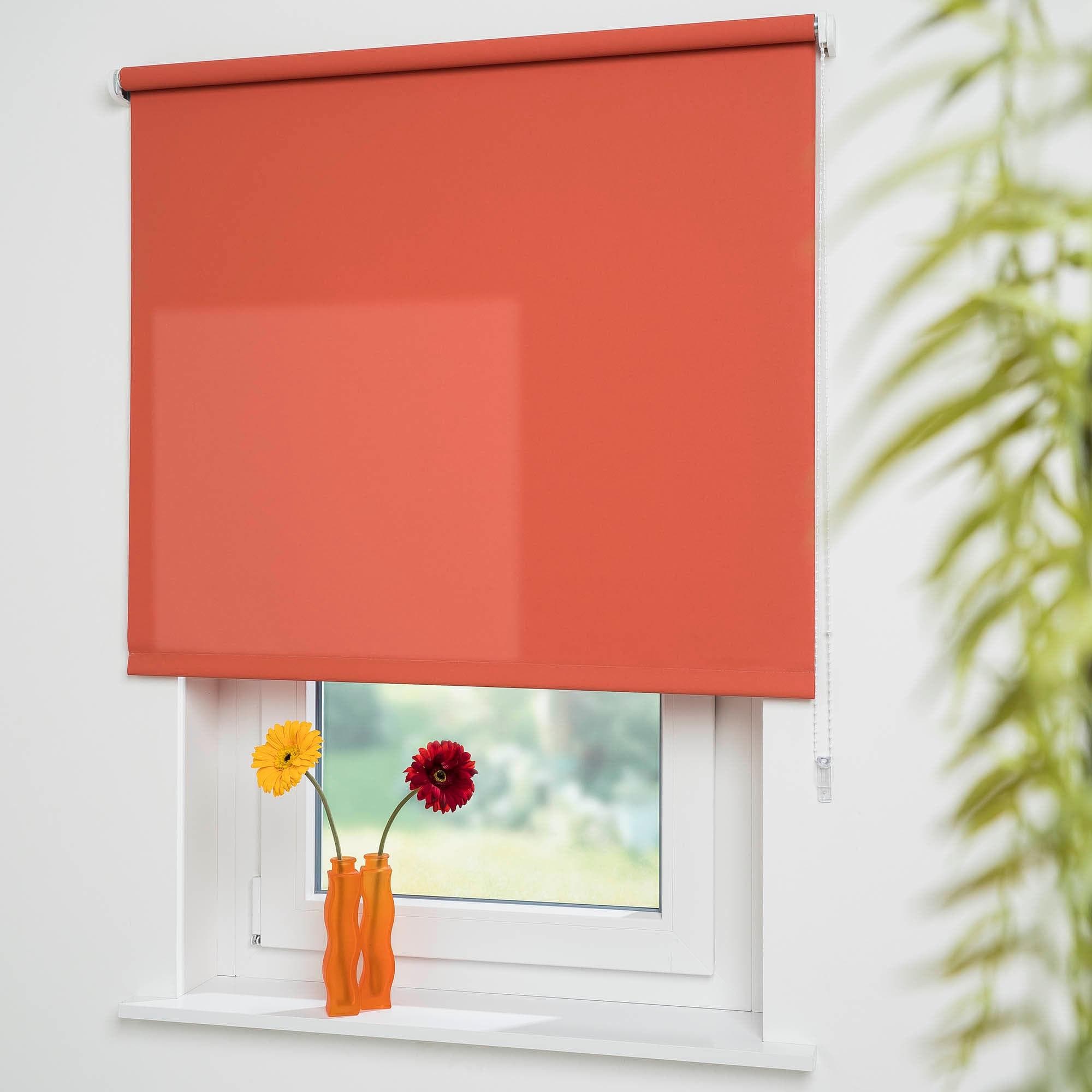 Seitenzugrollo LIEDECO "Uni" Orange Polyester 92x180cm