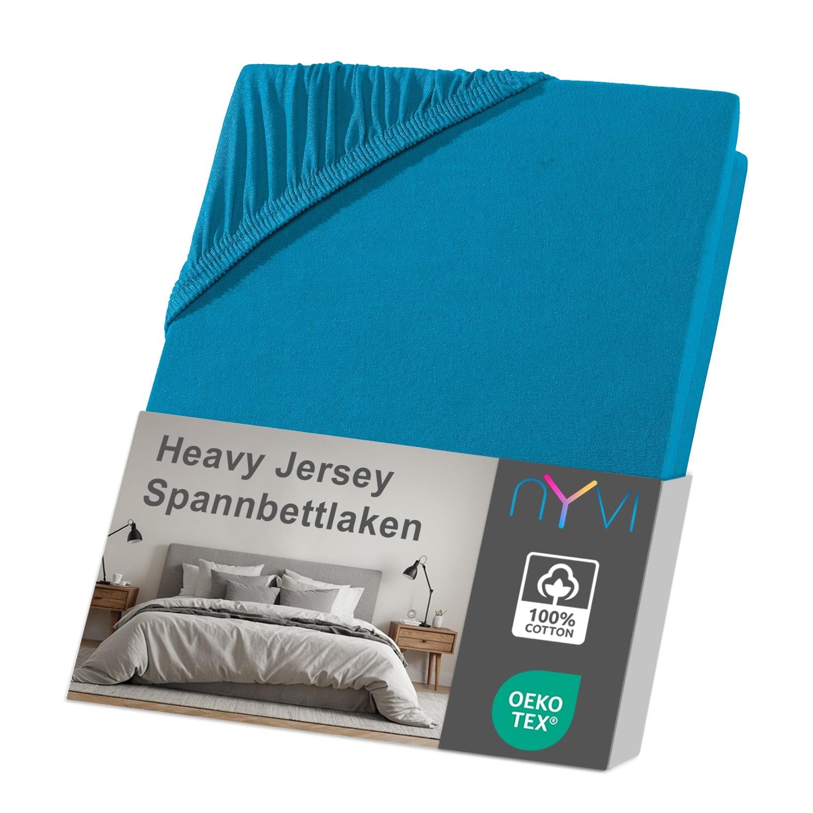 NYVI Spannbettlaken DreamScience Heavy Jersey 160g/m² Petrol