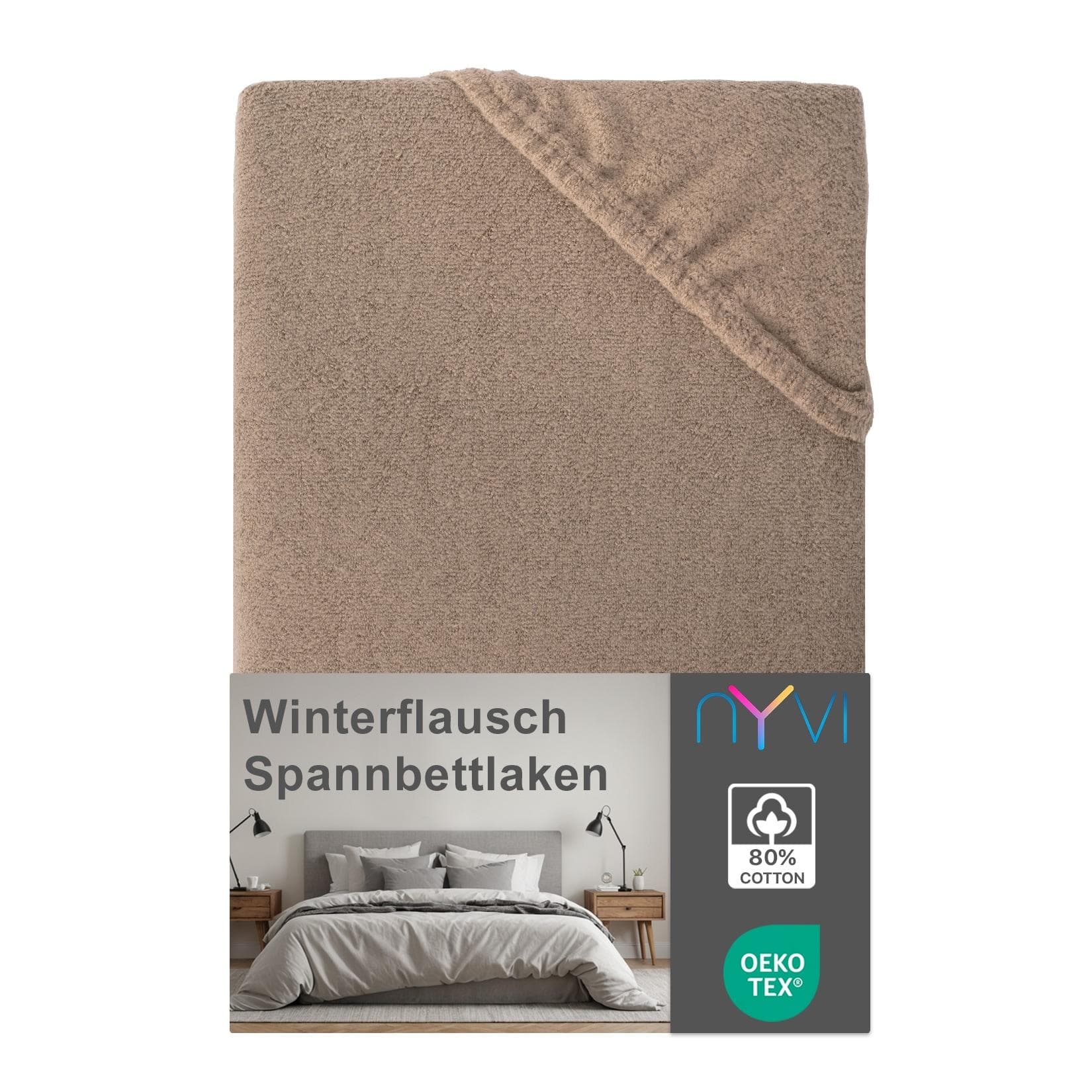 NYVI Spannbettlaken DreamScience Winterflausch für Matratzen bis 22 cm Höhe - Wärmendes & Kuschelweiches Winter Bettlaken