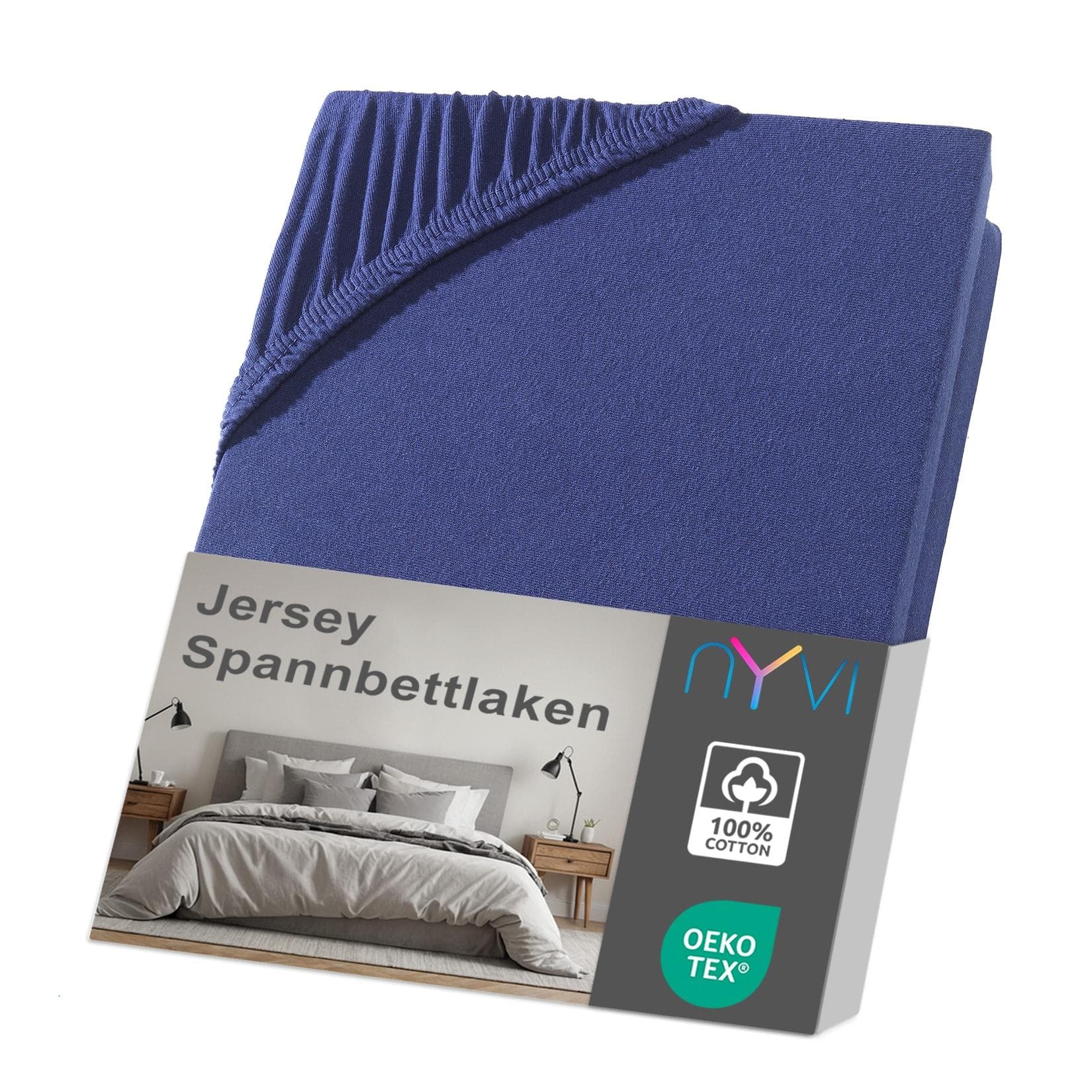 NYVI Jersey Spannbettlaken DreamScience Navyblau