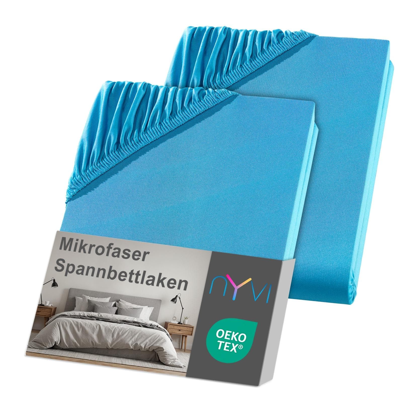 NYVI Spannbettlaken DreamScience Mikrofaser Türkis
