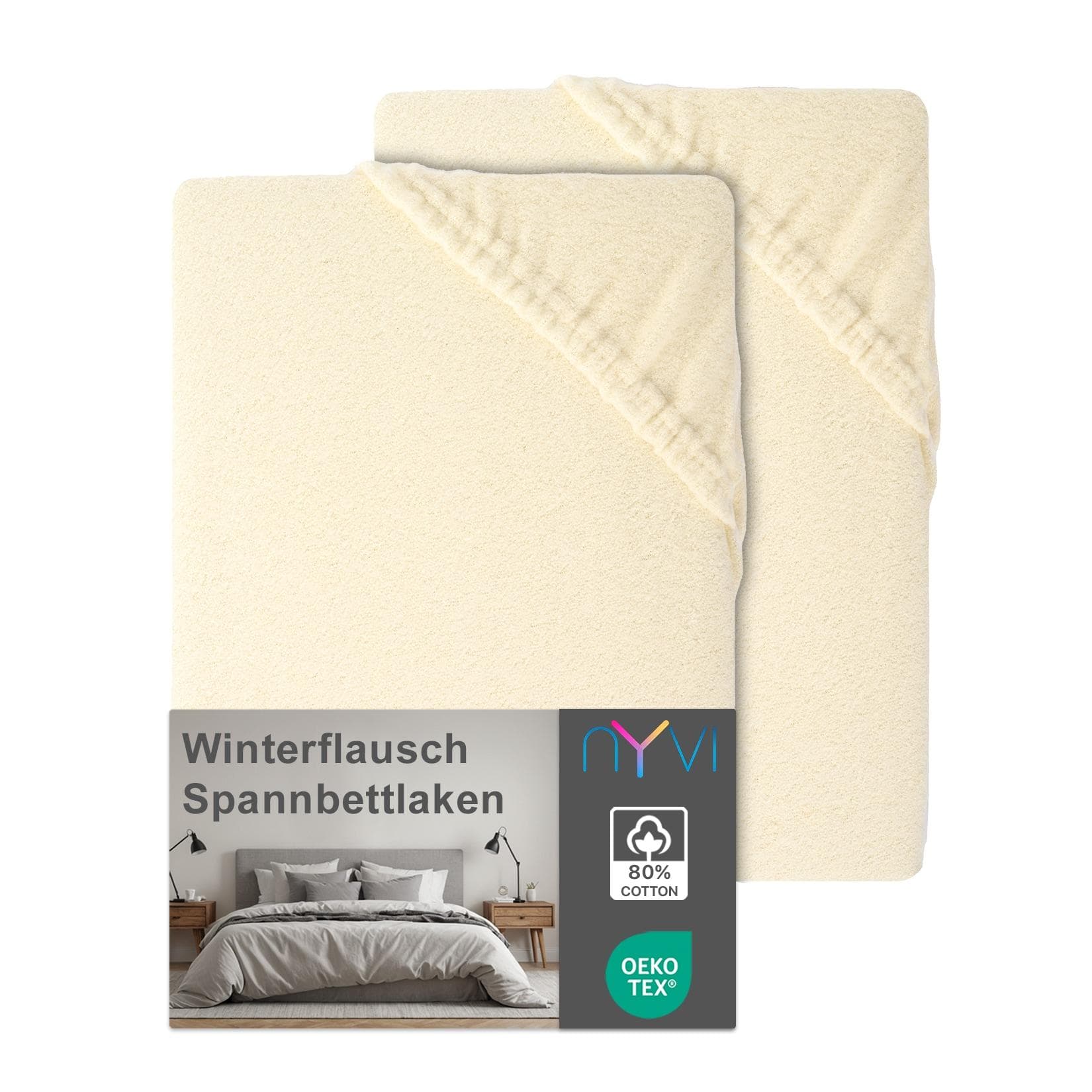 NYVI Spannbettlaken DreamScience Winterflausch für Matratzen bis 22 cm Höhe - Wärmendes & Kuschelweiches Winter Bettlaken