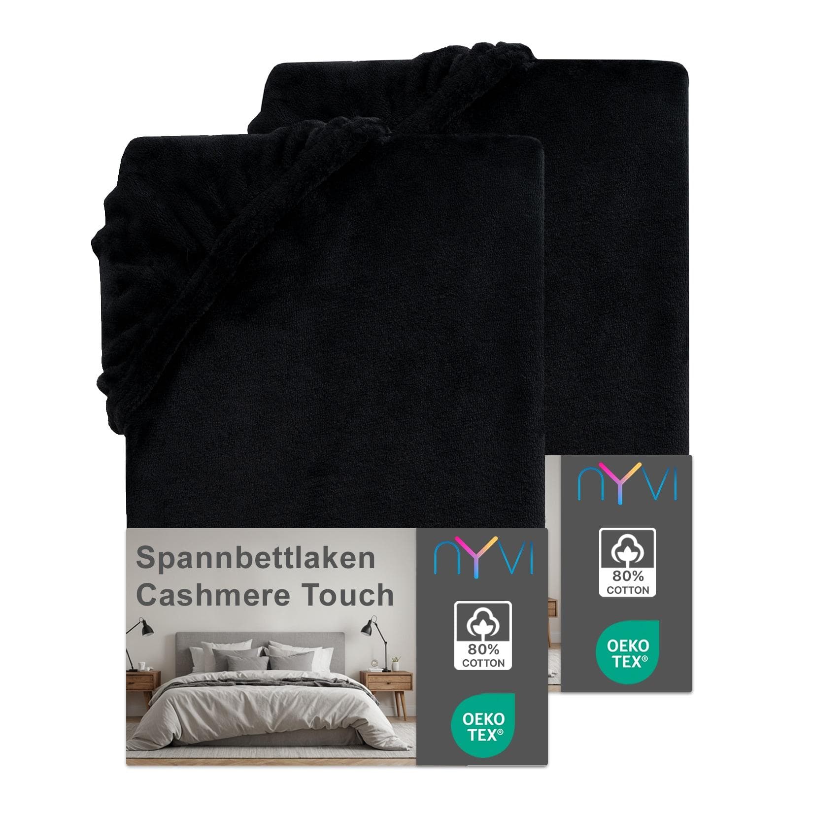 NYVI Spannbettlaken DreamScience Cashmere Touch Spannbetttuch - Kuschelweiches & Wärmendes Bettlaken