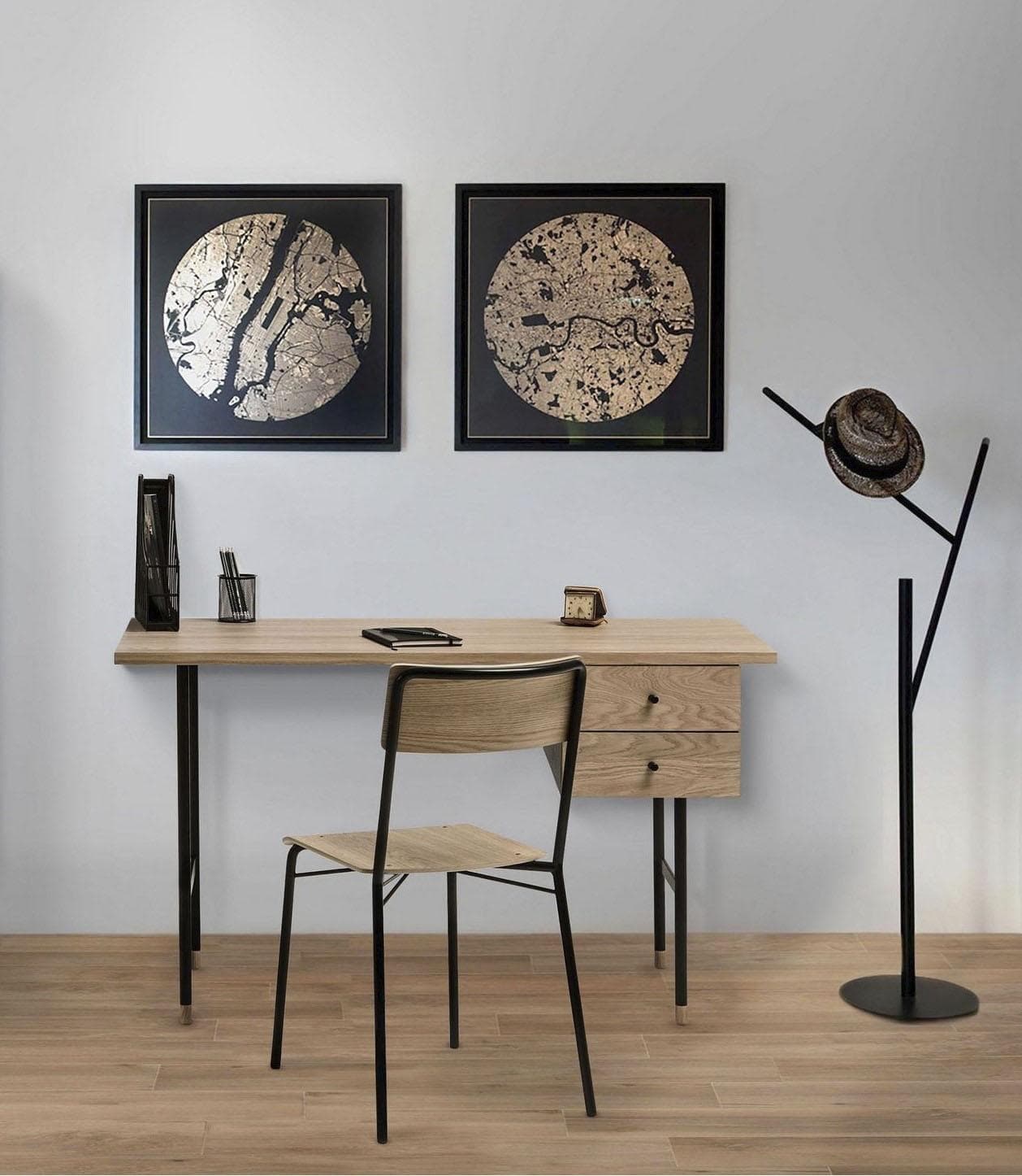 WOODMAN Schreibtisch Jugend Eiche Schwarz Soft-Close