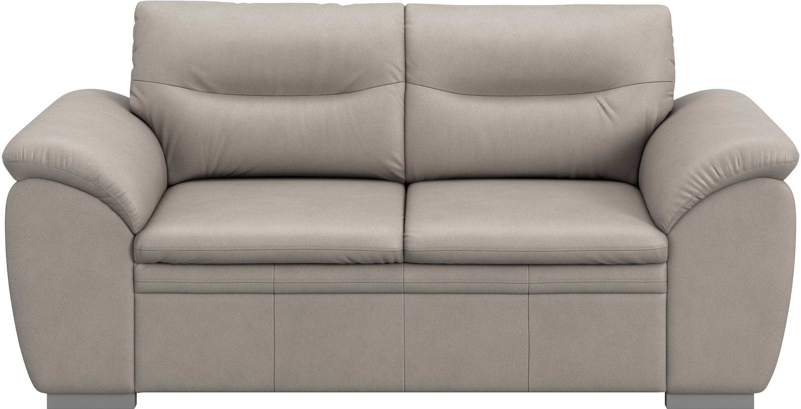 COTTA 2-Sitzer Sofa Leandra Grau Kunstleder oder Leder