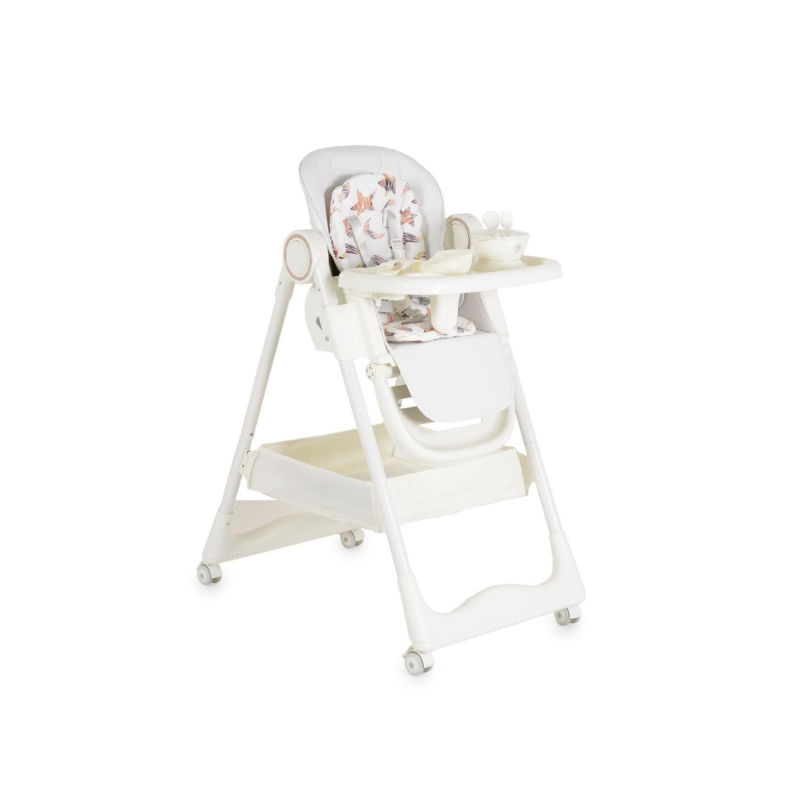Moni Kinderhochstuhl Surprise Faltbar Weiß mit Zubehör
