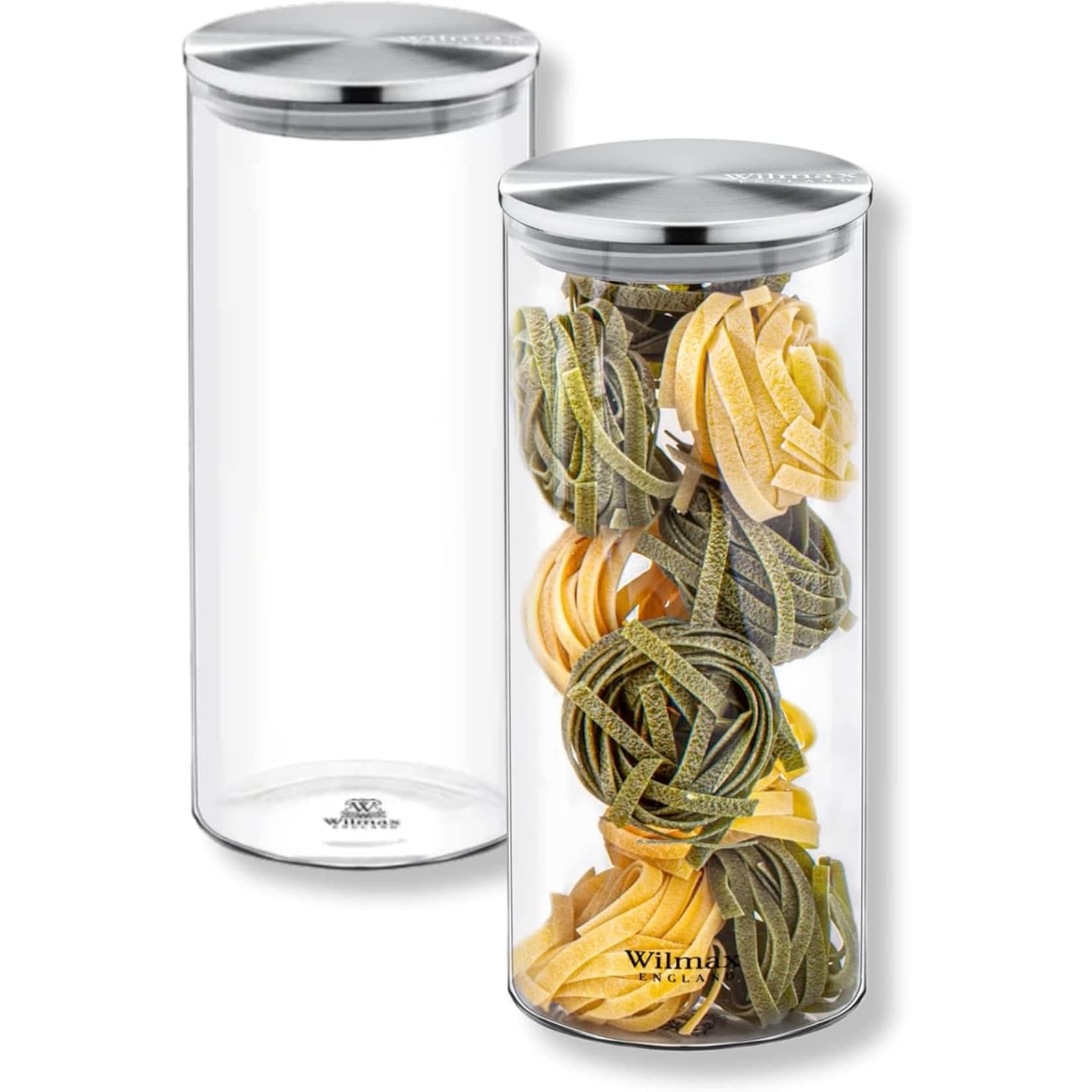 Wilmax Glasbehälter 2er-Set 1500 ml Vorratsdosen Küche