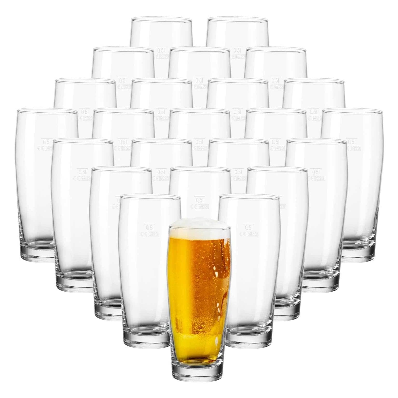 VAN WELL Willi Becher Bierglas 0,5 l 24er Set transparent