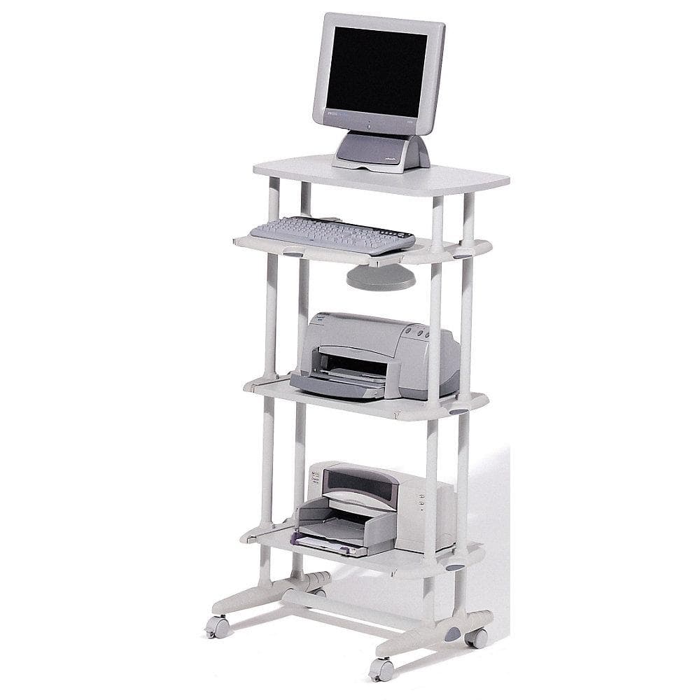 Kaiserkraft Computertisch VIRTUAL ALTA 4 Ebenen lichtgrau
