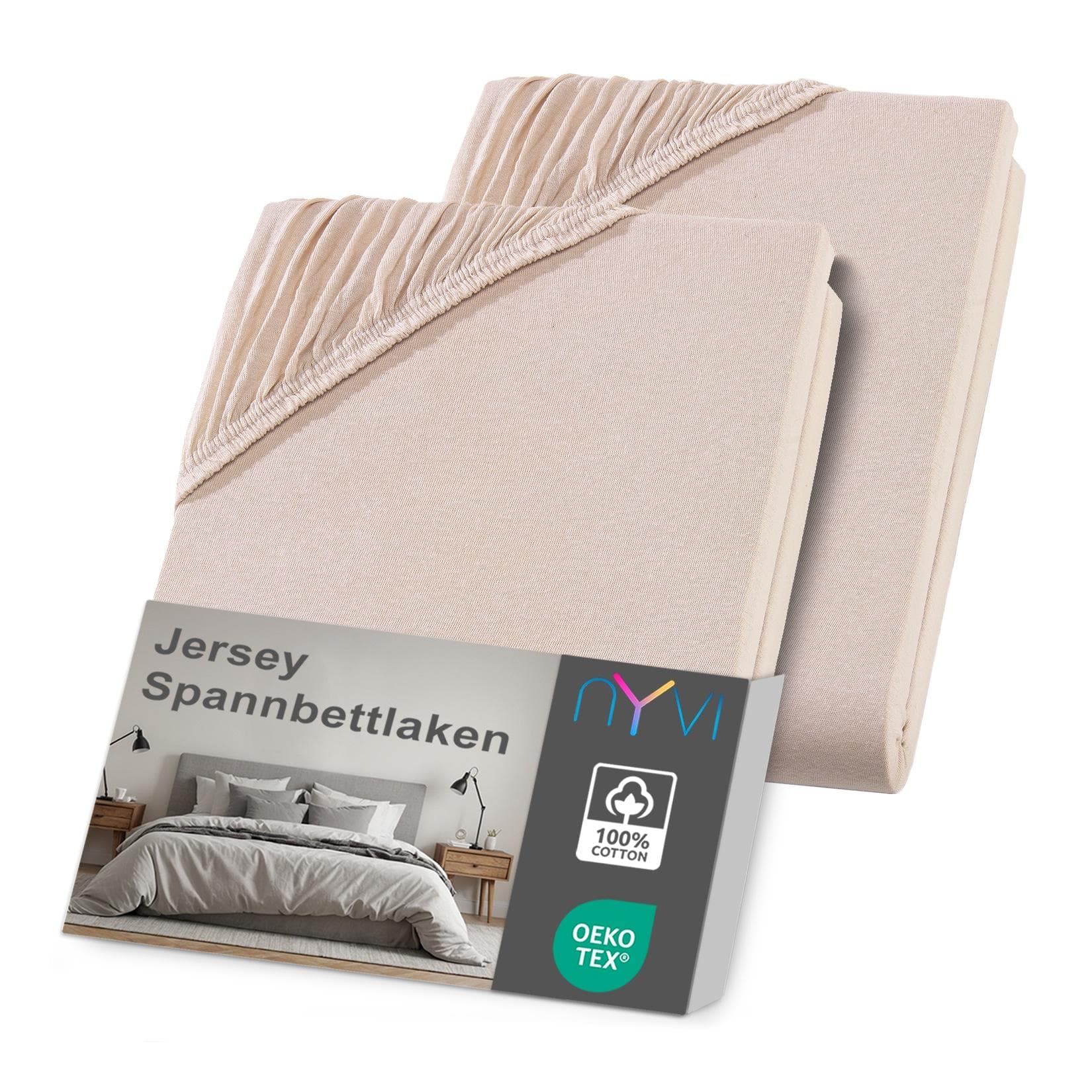 NYVI Jersey Spannbettlaken DreamScience 100% Baumwolle