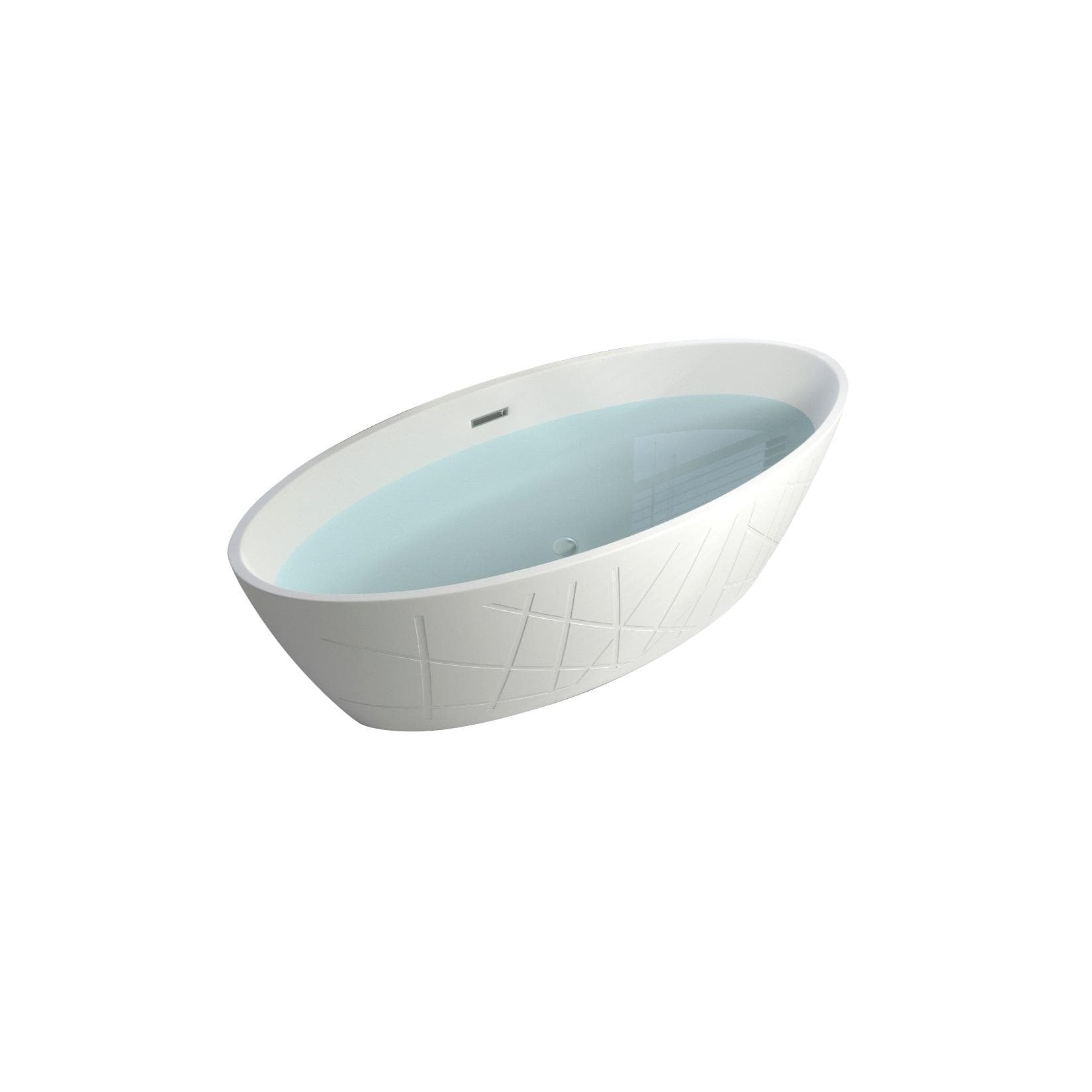 SANOTECHNIK Badewanne Manhatten Weiß Oval Acryl Freistehend