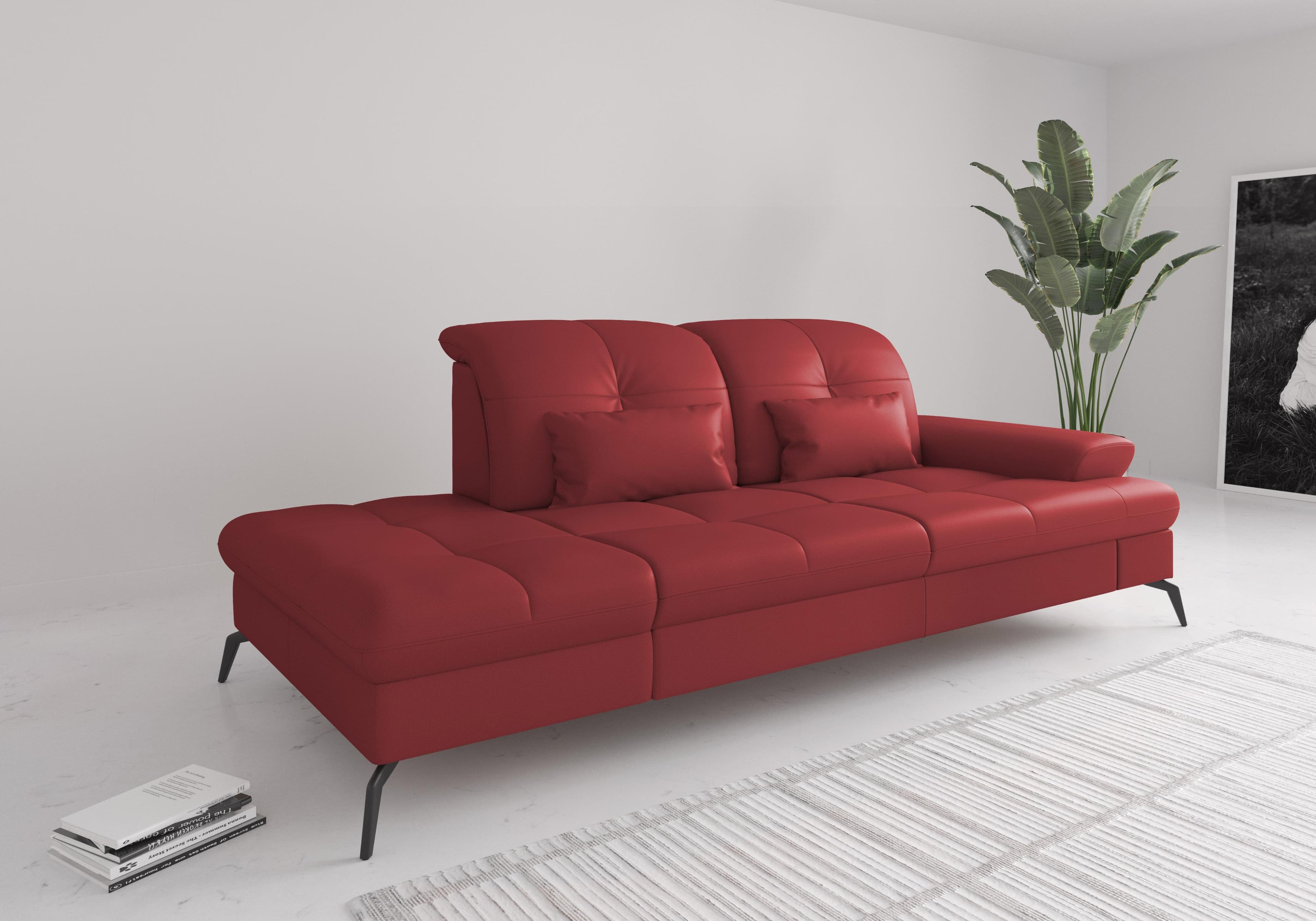 SIT & MORE Recamiere Amica Rot mit Verstellfunktionen