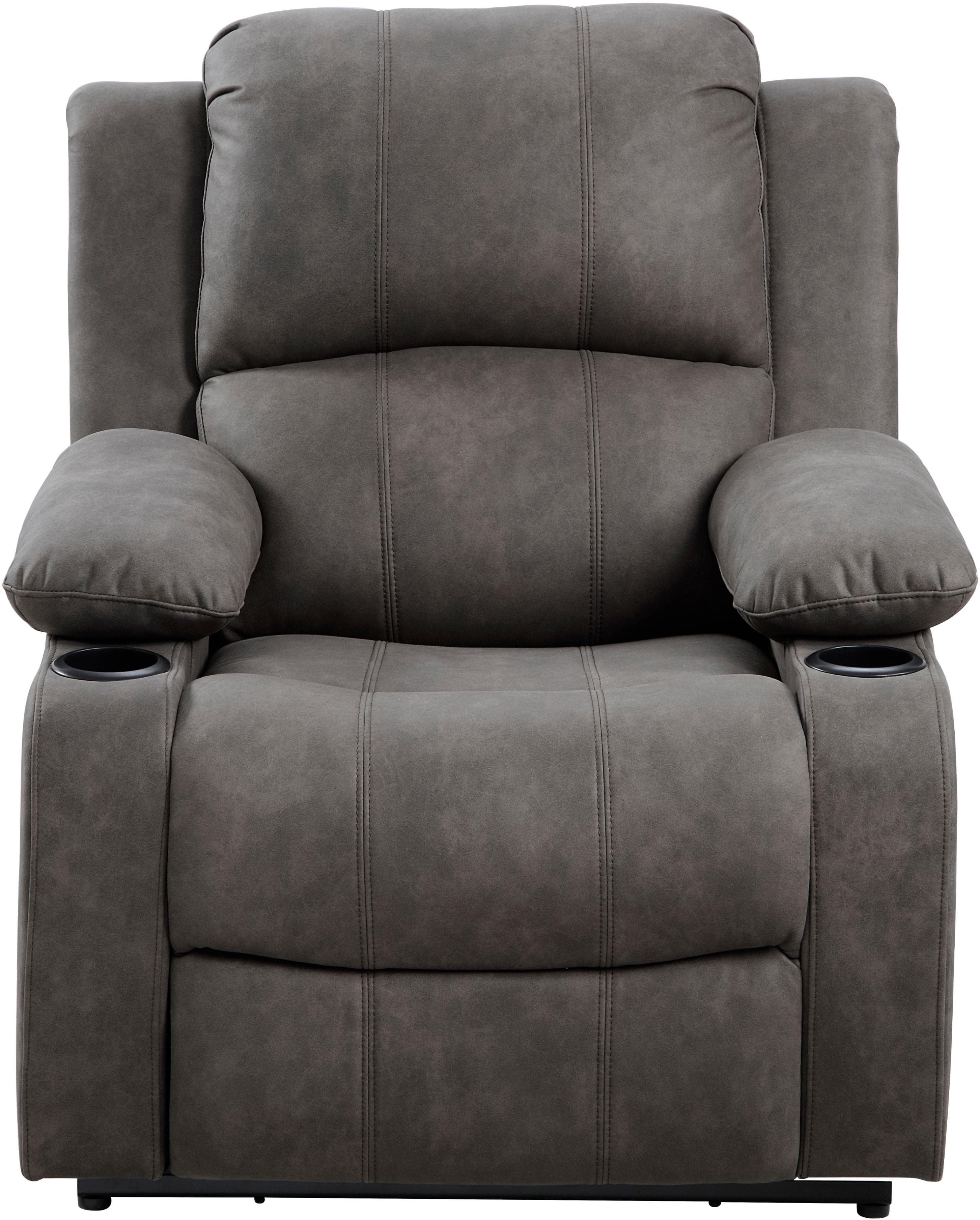 ATLANTIC HOME COLLECTION Relaxsessel Cicero Dunkelgrau mit Getränkehalter