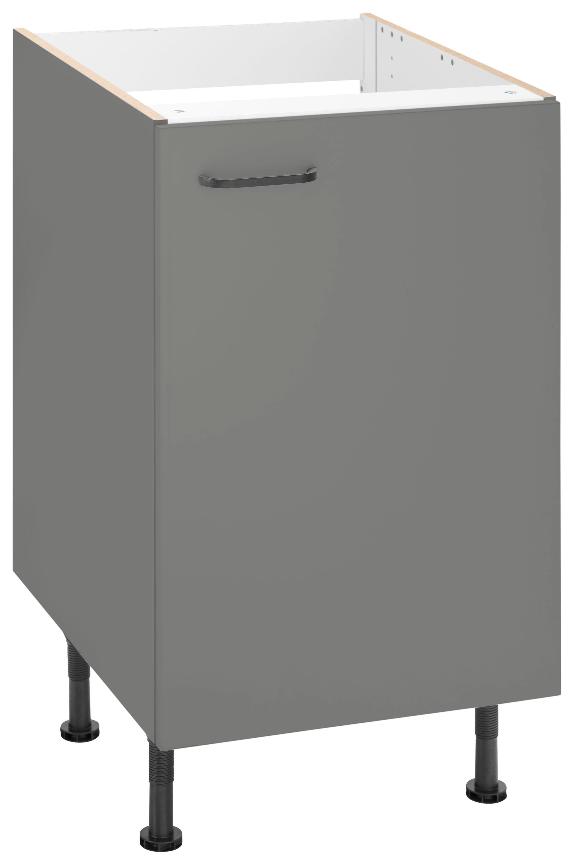 OPTIFIT Spülenschrank Elga Grau Basaltgrau mit Soft-Close