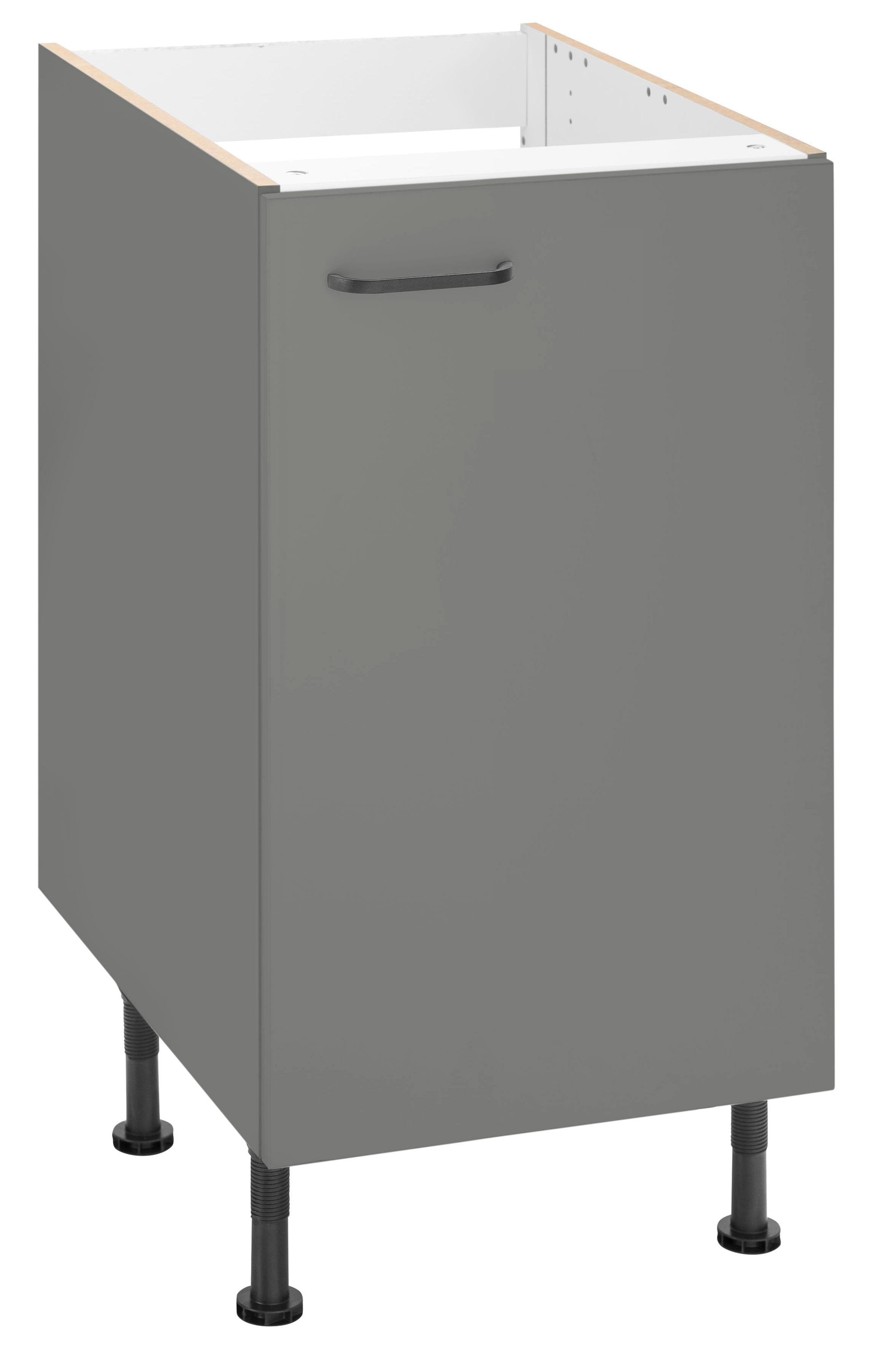 OPTIFIT Spülenschrank Elga Grau Soft-Close höhenverstellbar