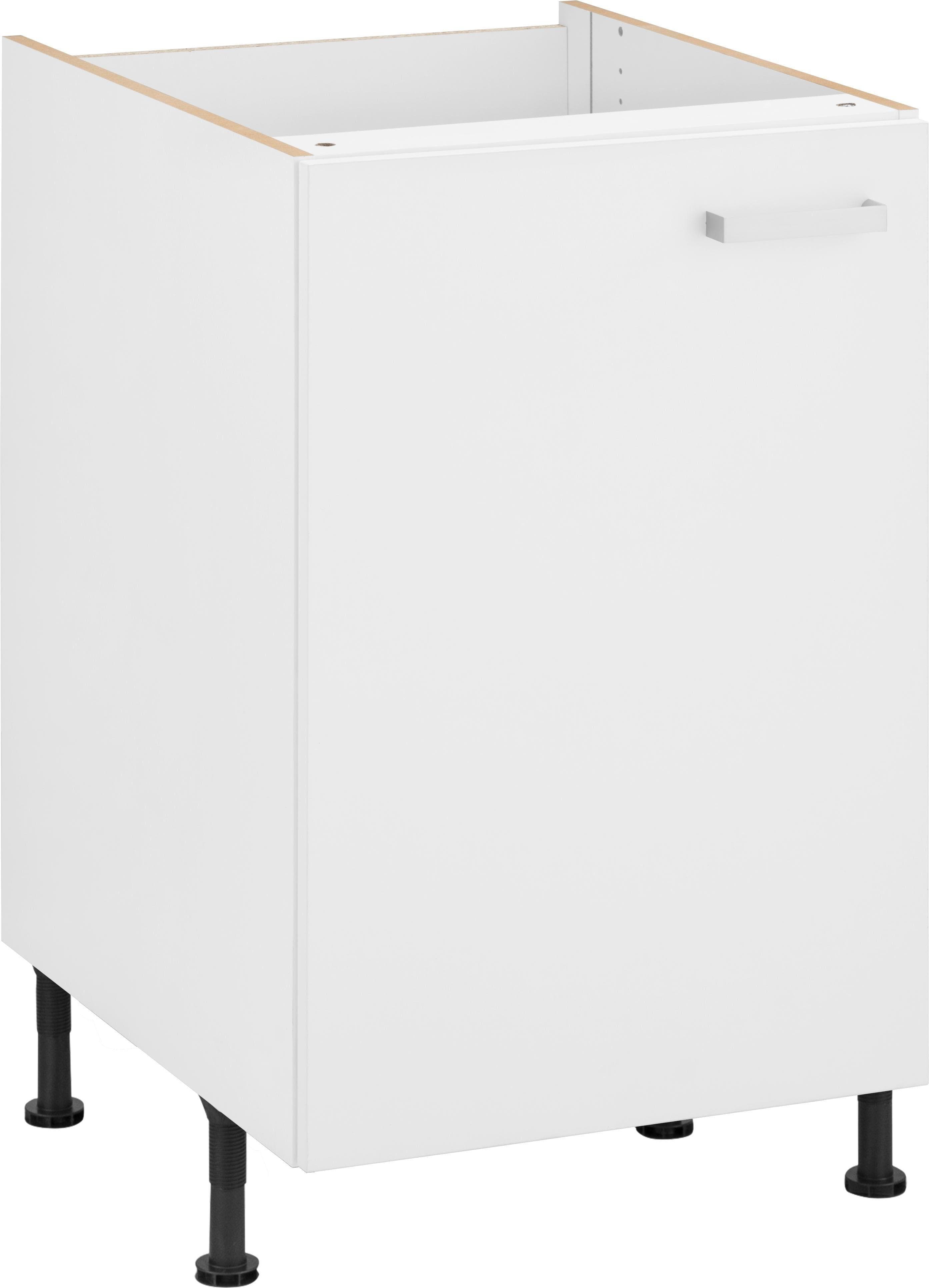 OPTIFIT Spülenschrank Parma Weiß 50cm mit Bügelgriff