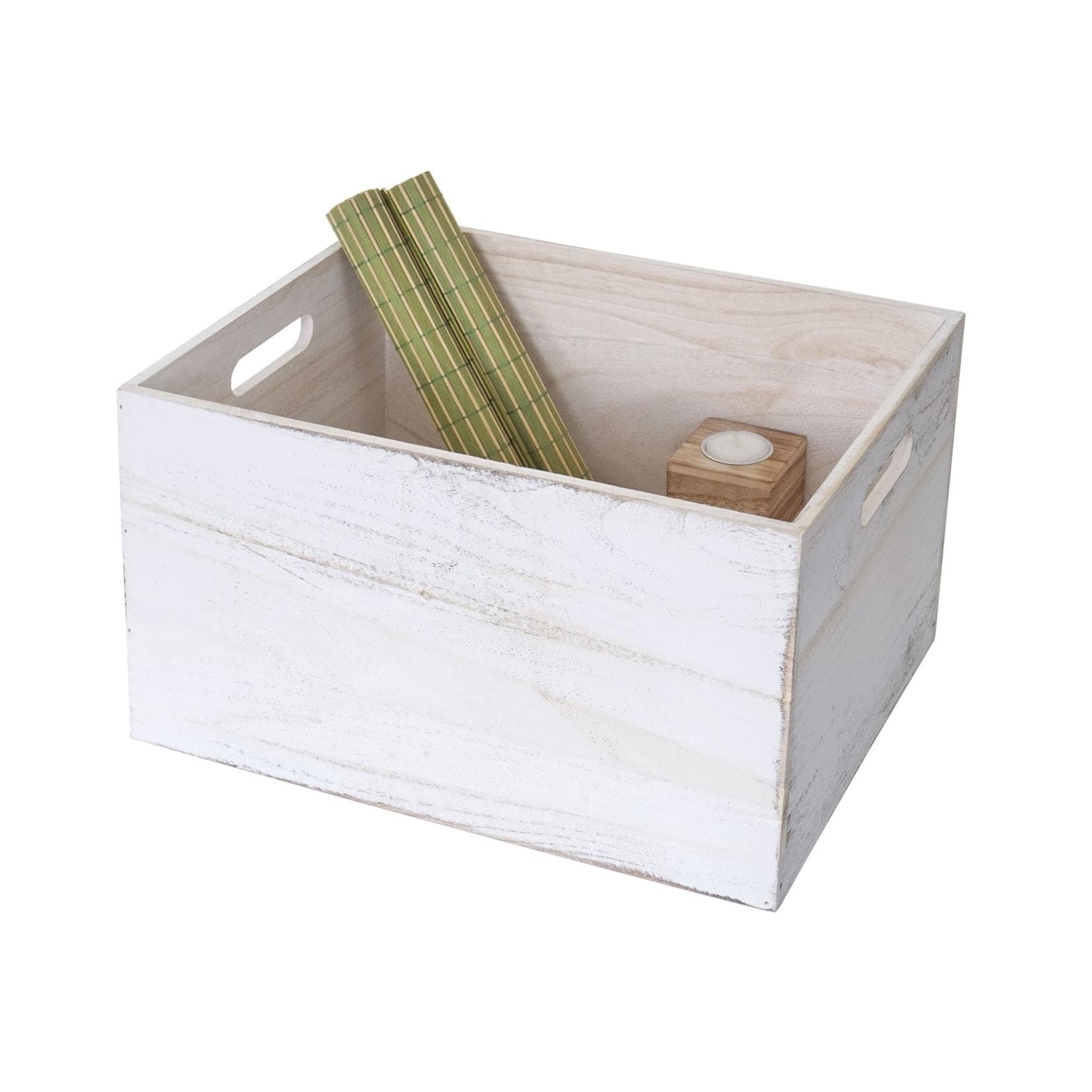 Holzbox MCW-C20 Dekokiste Aufbewahrung Shabby-Chic Weiß