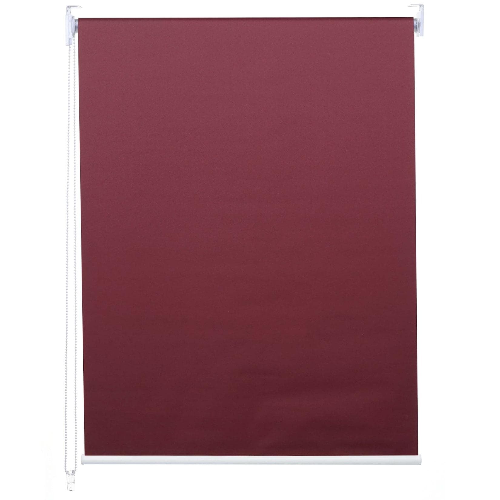 Rollo MCW-D52 Fensterrollo Seitenzugrollo Jalousie Sonnenschutz Verdunkelung Blickdicht 120x160cm Bordeaux