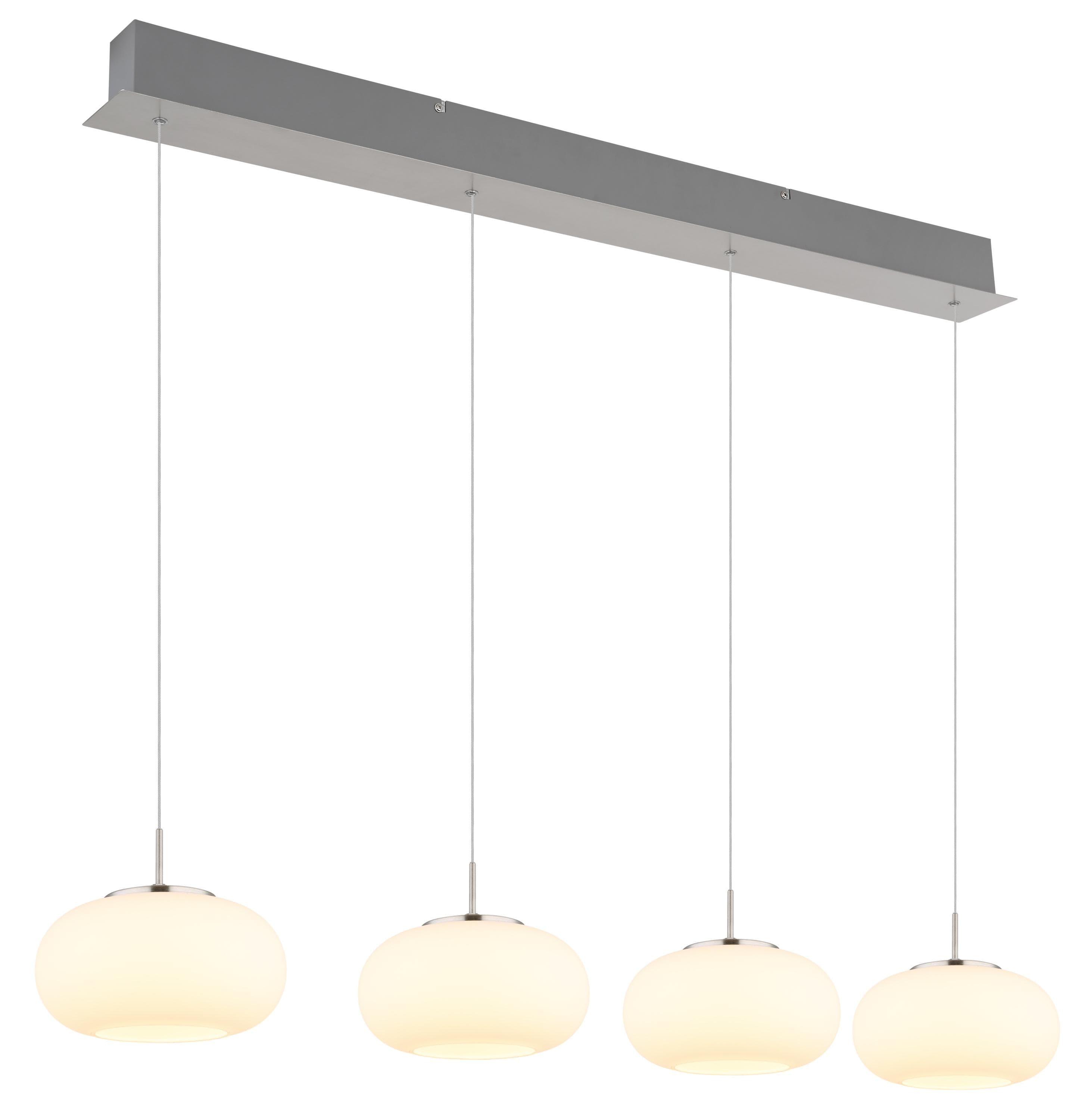 GLOBO LIGHTING Pendelleuchte Esstischlampe Metall Nickel Matt mit Opalglas