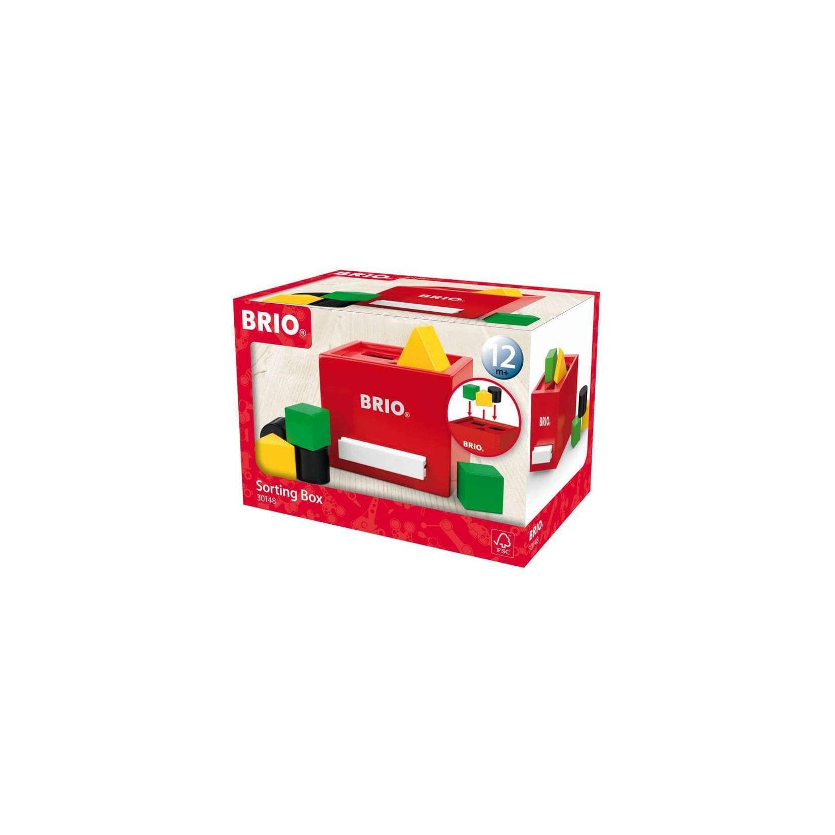 BRIO Spiel Rote Sortier-Box Holz Formenerkennung