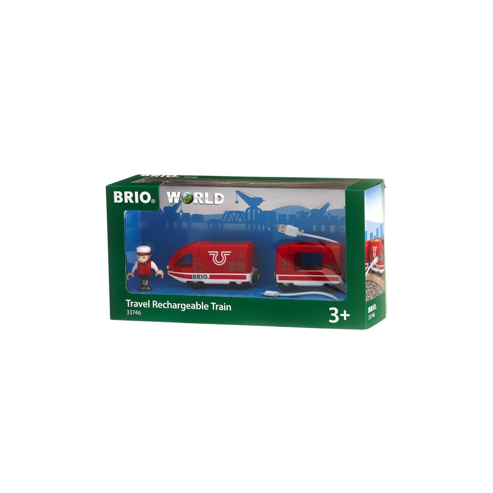 BRIO Roter Akku Reisezug 4 Teile USB-Ladekabel Eisenbahn Zug