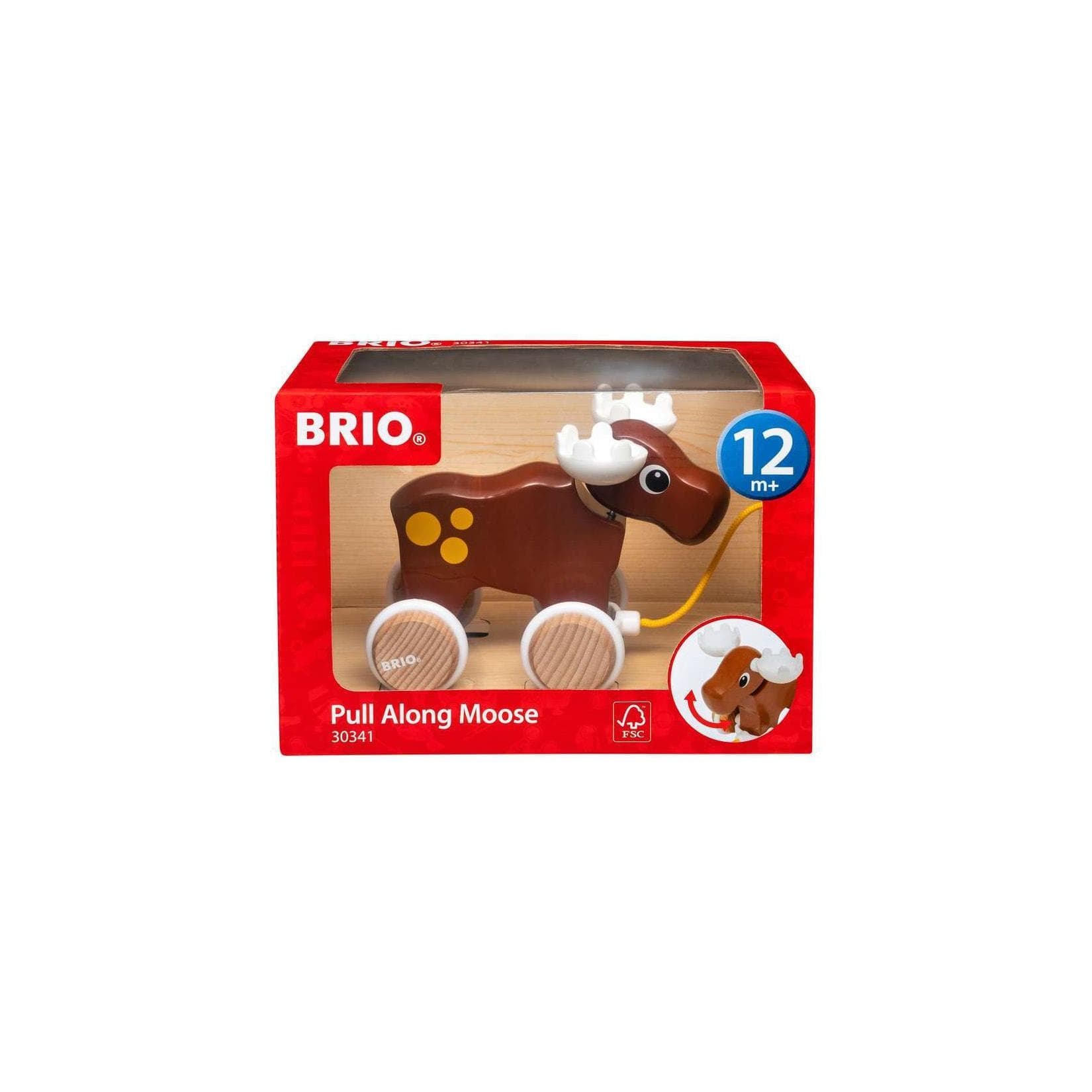 BRIO Spiel Nachzieh-Elch - Holzspielzeug mit schwingendem Geweih
