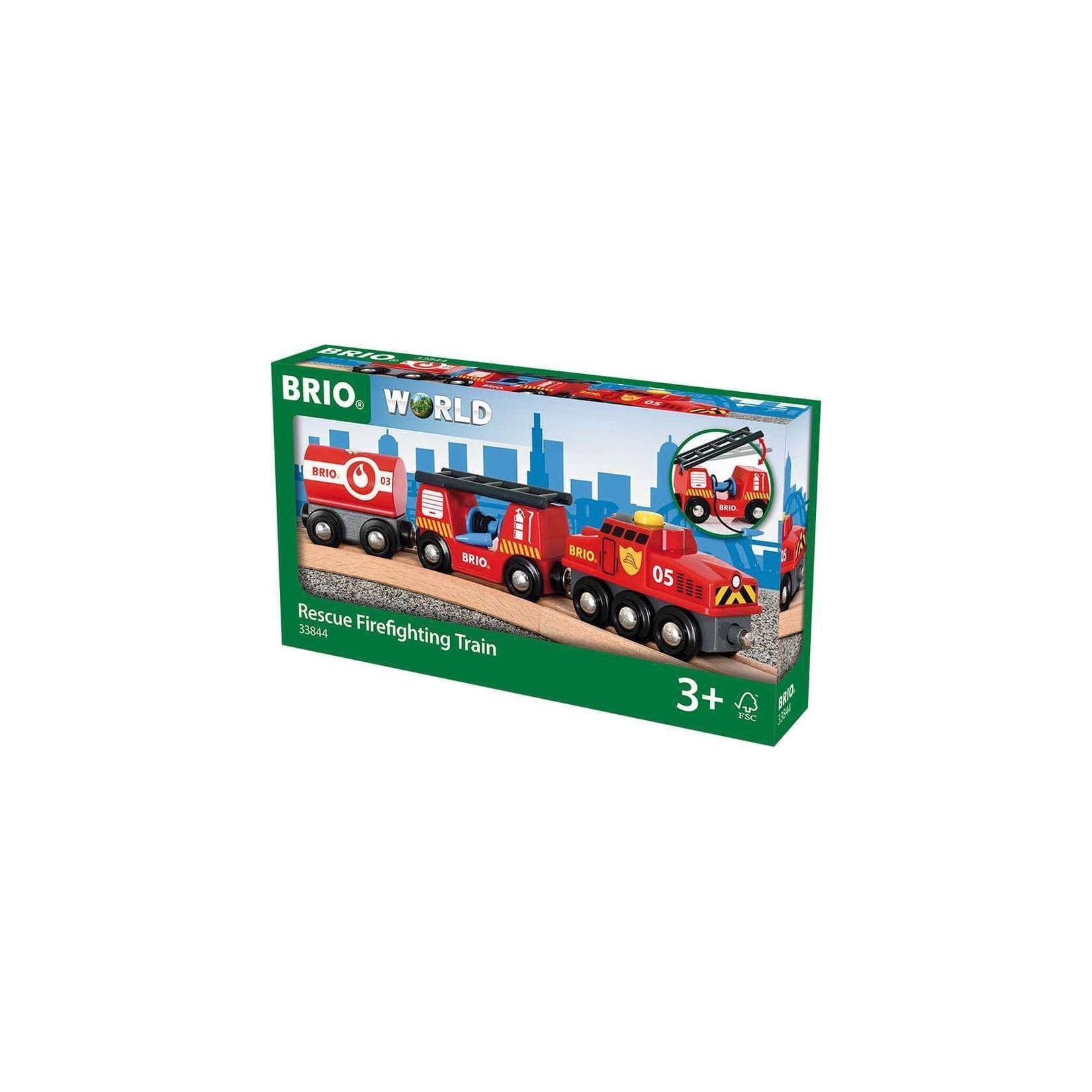 BRIO Spiel Feuerwehr-Löschzug mit Wassertank und Schlauch