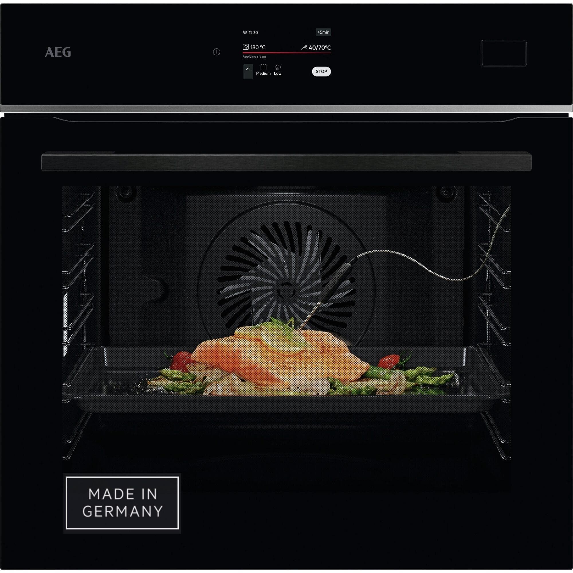 AEG Einbaubackofen TB8SB72WAB Schwarz 100% Dampfgaren