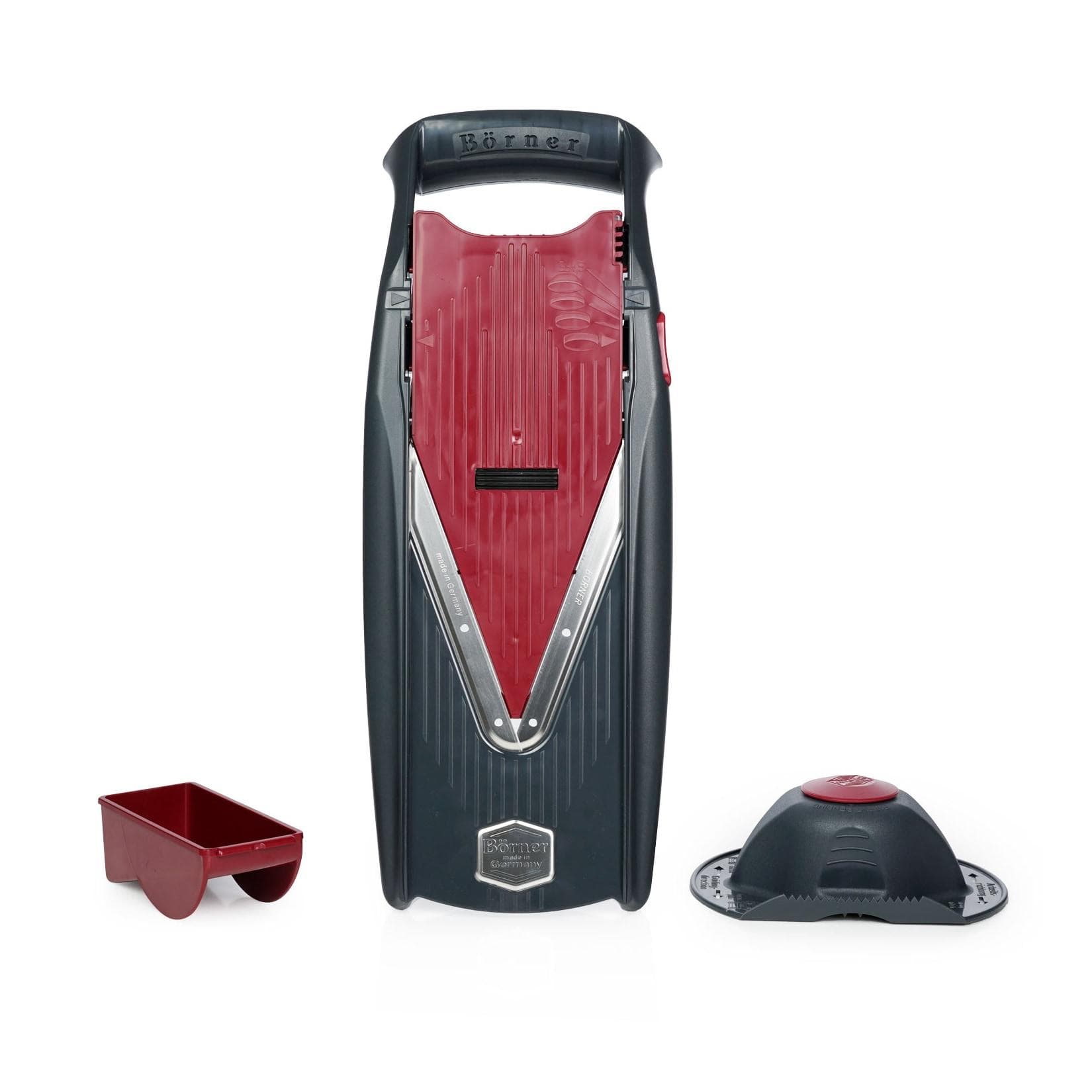 Börner Vital Gemüsehobel Basis Set Rot/Schwarz mit Dressing Funktion