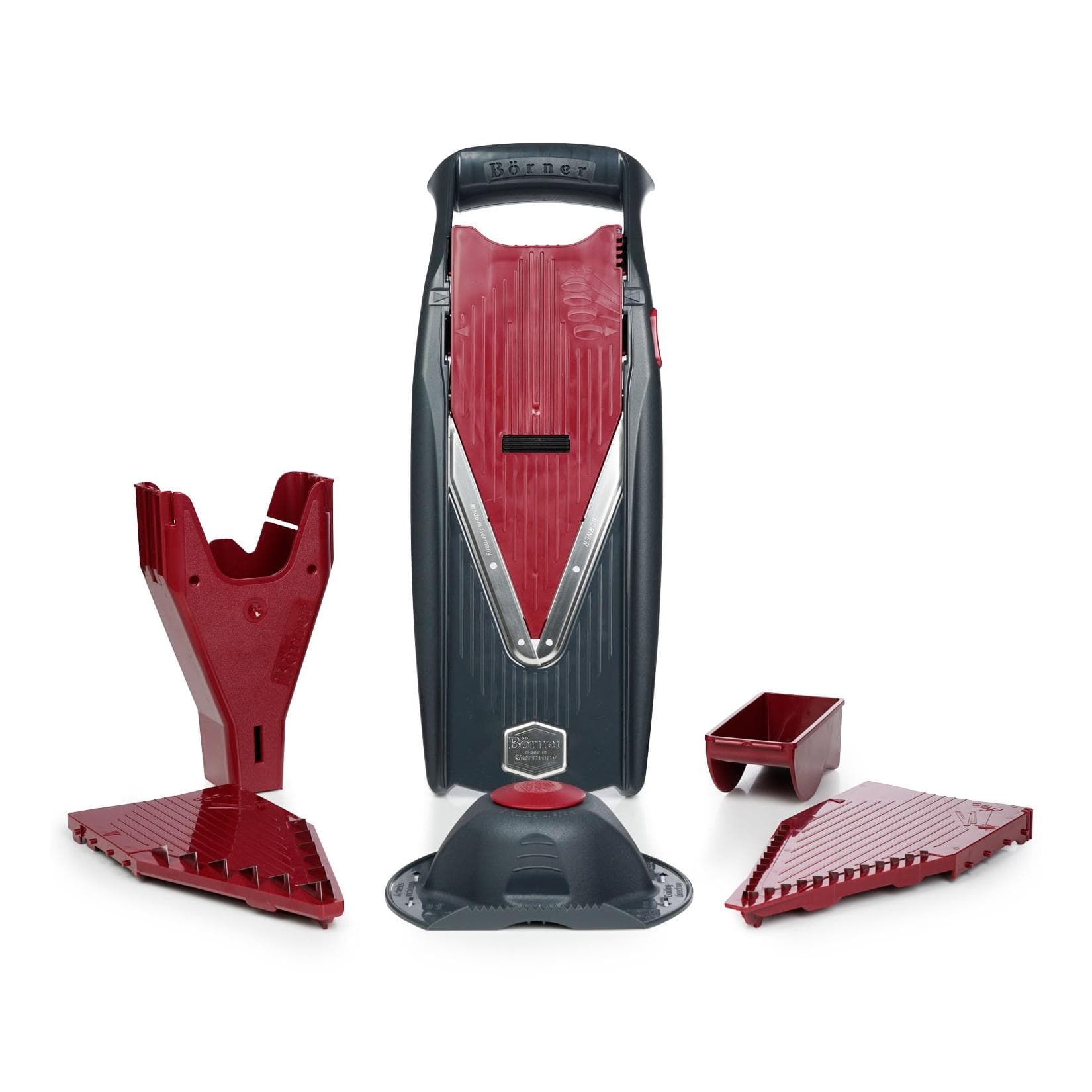 Börner Vital Gemüsehobel Starter Set Rot/Schwarz mit Dressing Funktion