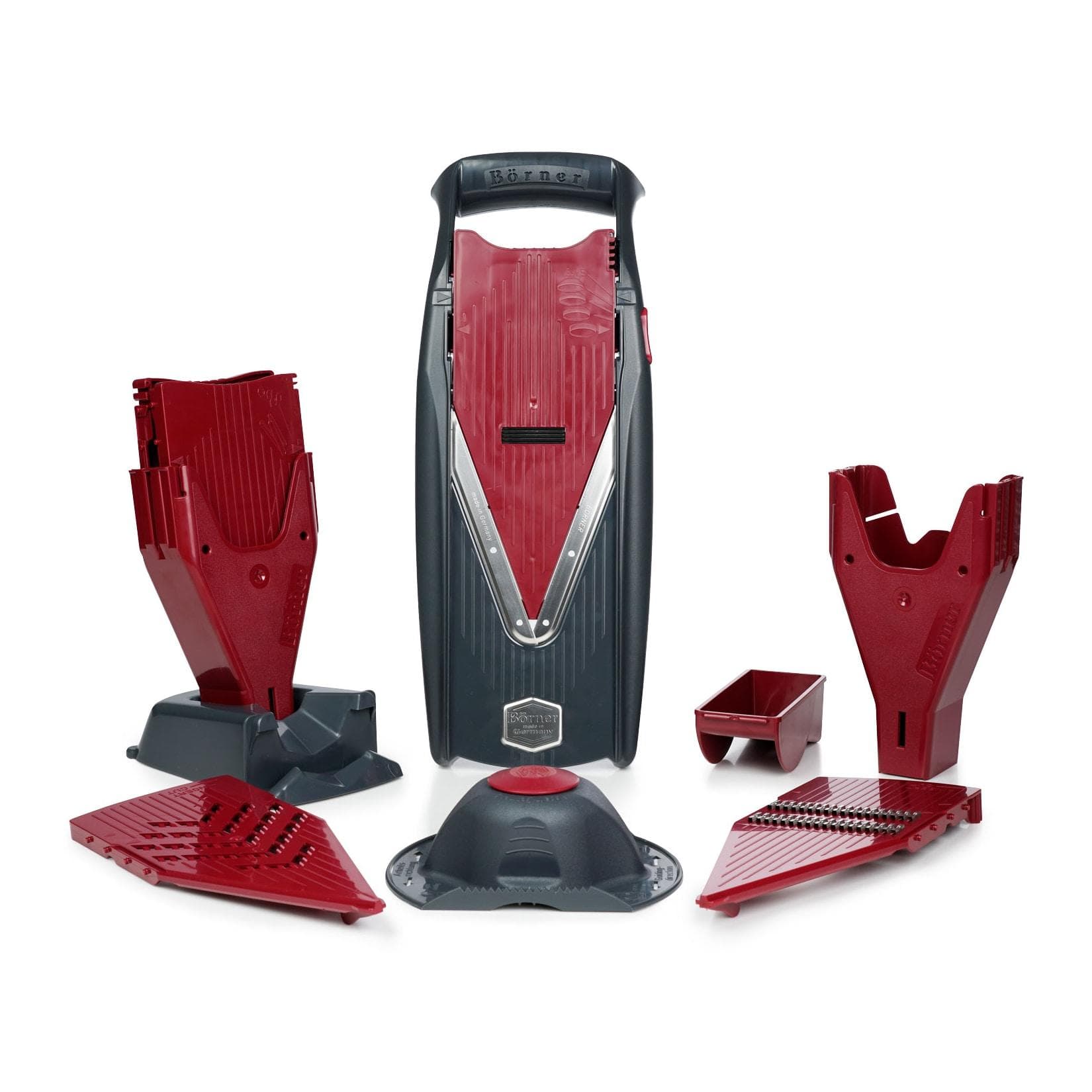 Börner Vital Gemüsehobel Profi Set Rot/Schwarz mit Dressing Funktion