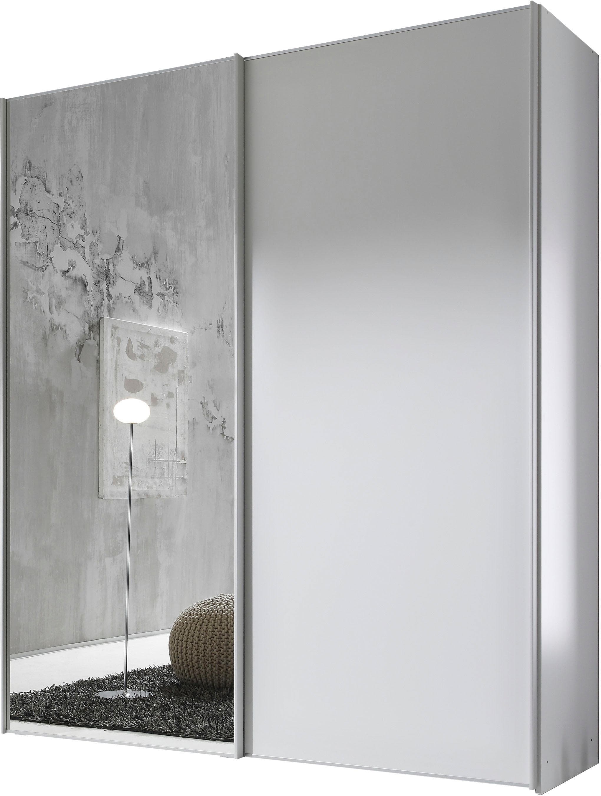 STAUD Schwebetürenschrank Sinfonie Plus Weiß mit Spiegeltür