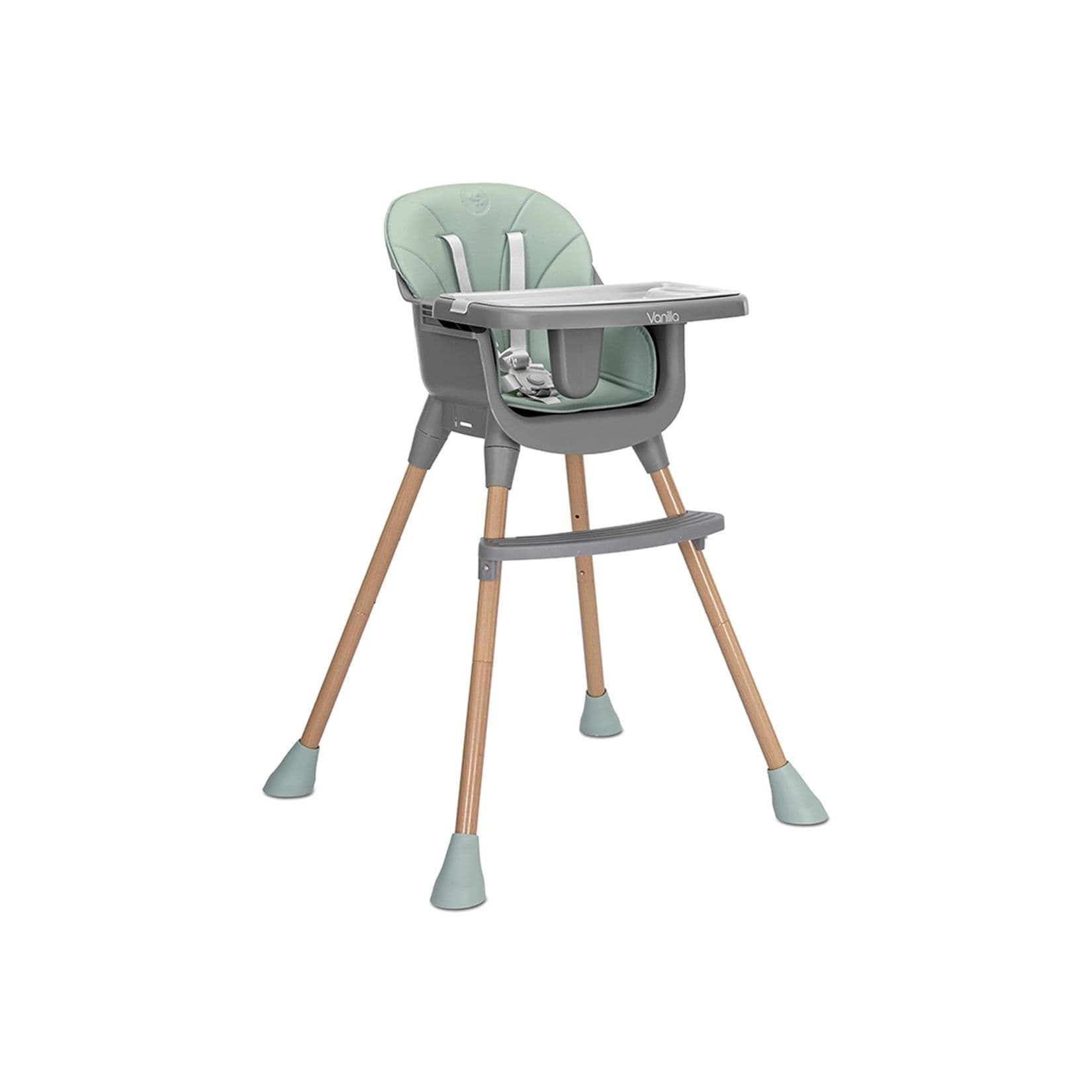 Lorelli Kinderhochstuhl Vanilla 3 in 1 Kinderstuhl, Tablett, Fußstütze, Gurt Grün