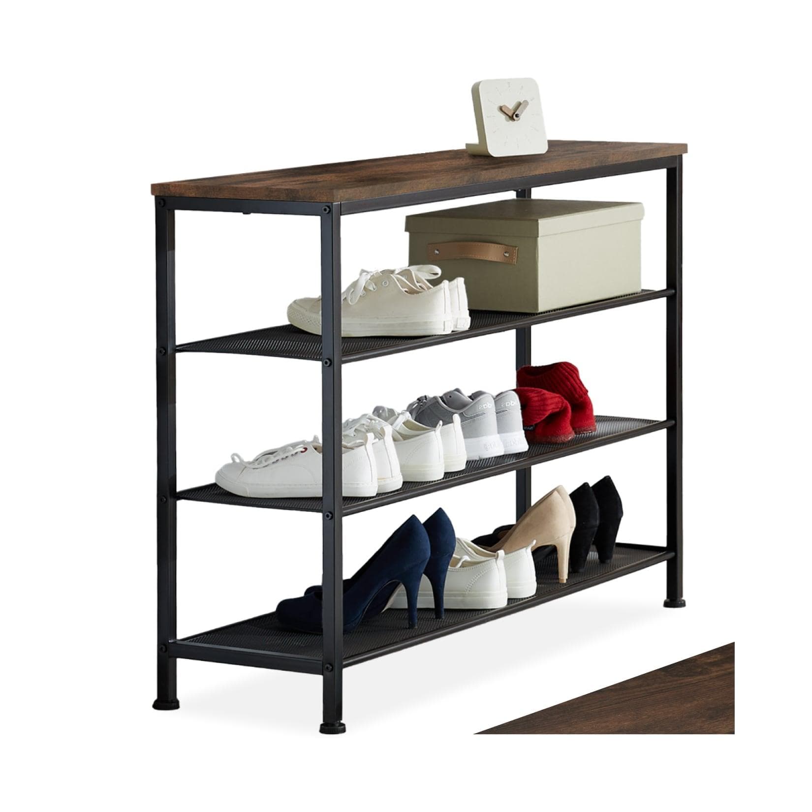 tectake® Schuhregal Industrial Style Holzoptik