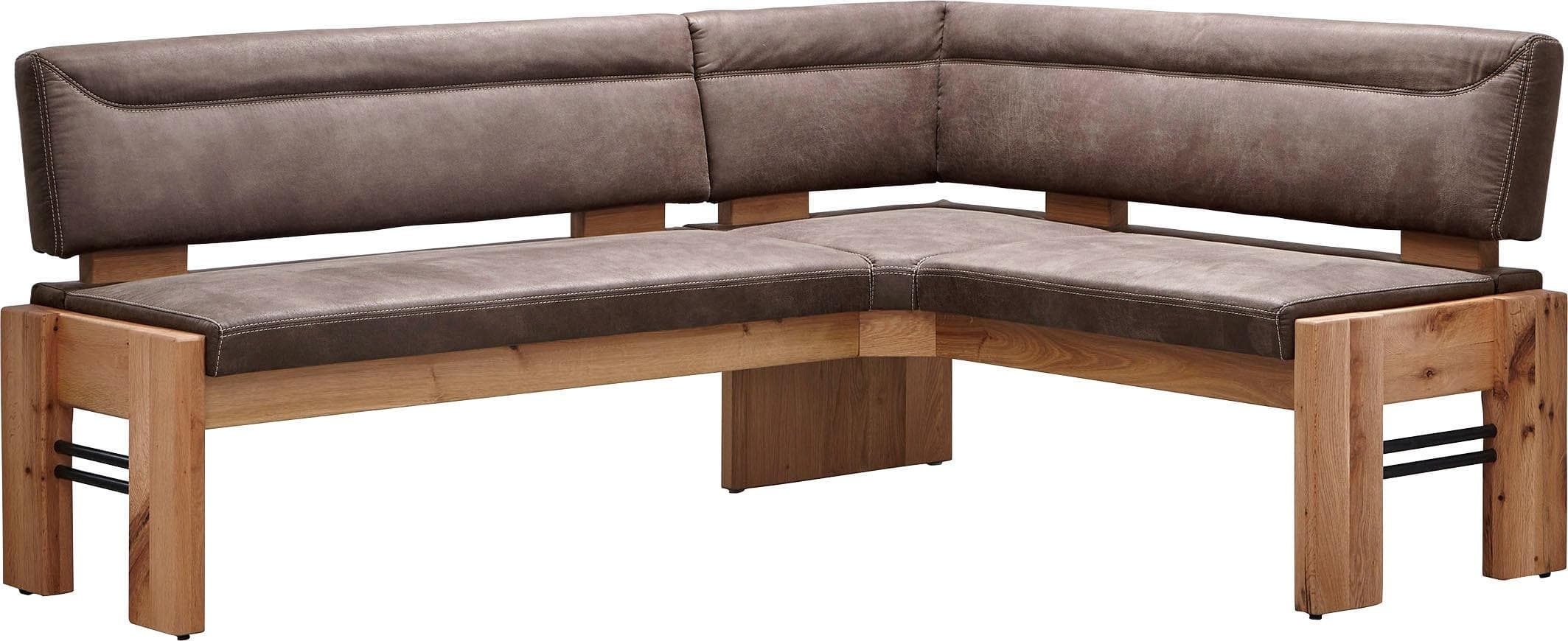 K+W Eckbank Floyd Braun Massivholz mit Stauraum