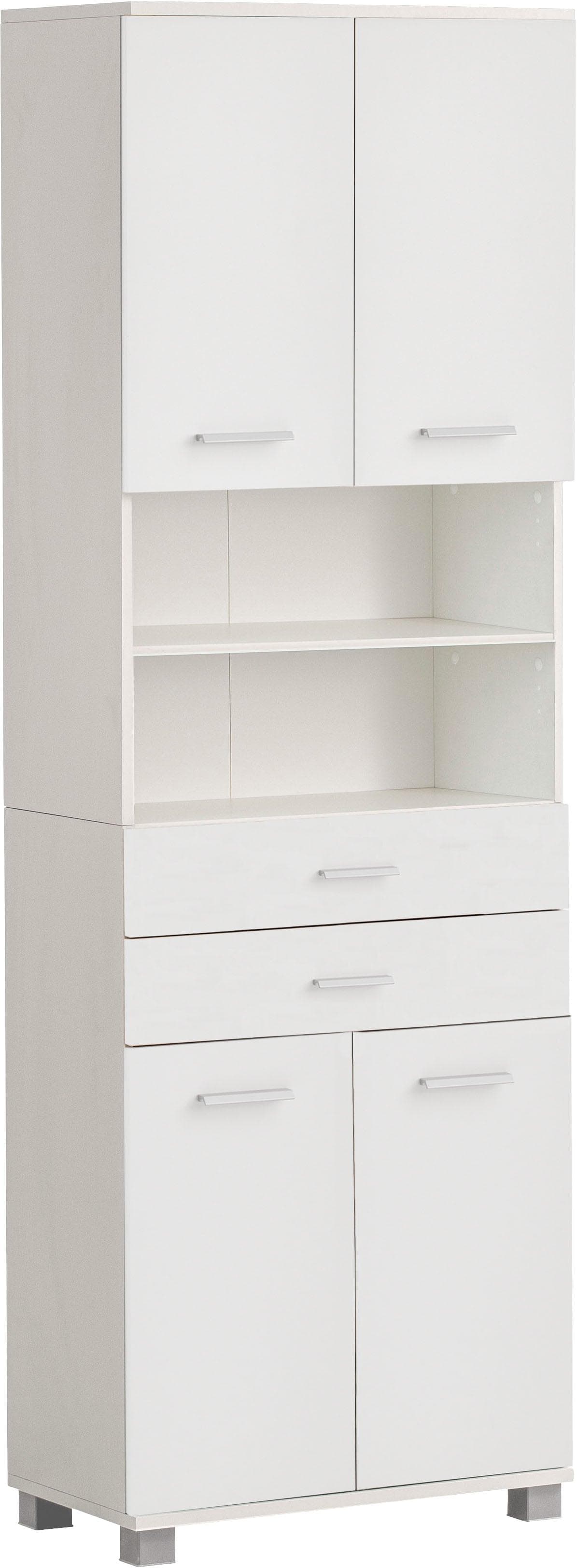 Welltime Hochschrank Palermo Weiß Moderner Badschrank