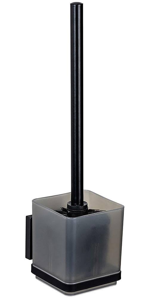 WENKO WC-Garnitur Quadro Schwarz Wandbefestigung ohne Bohren