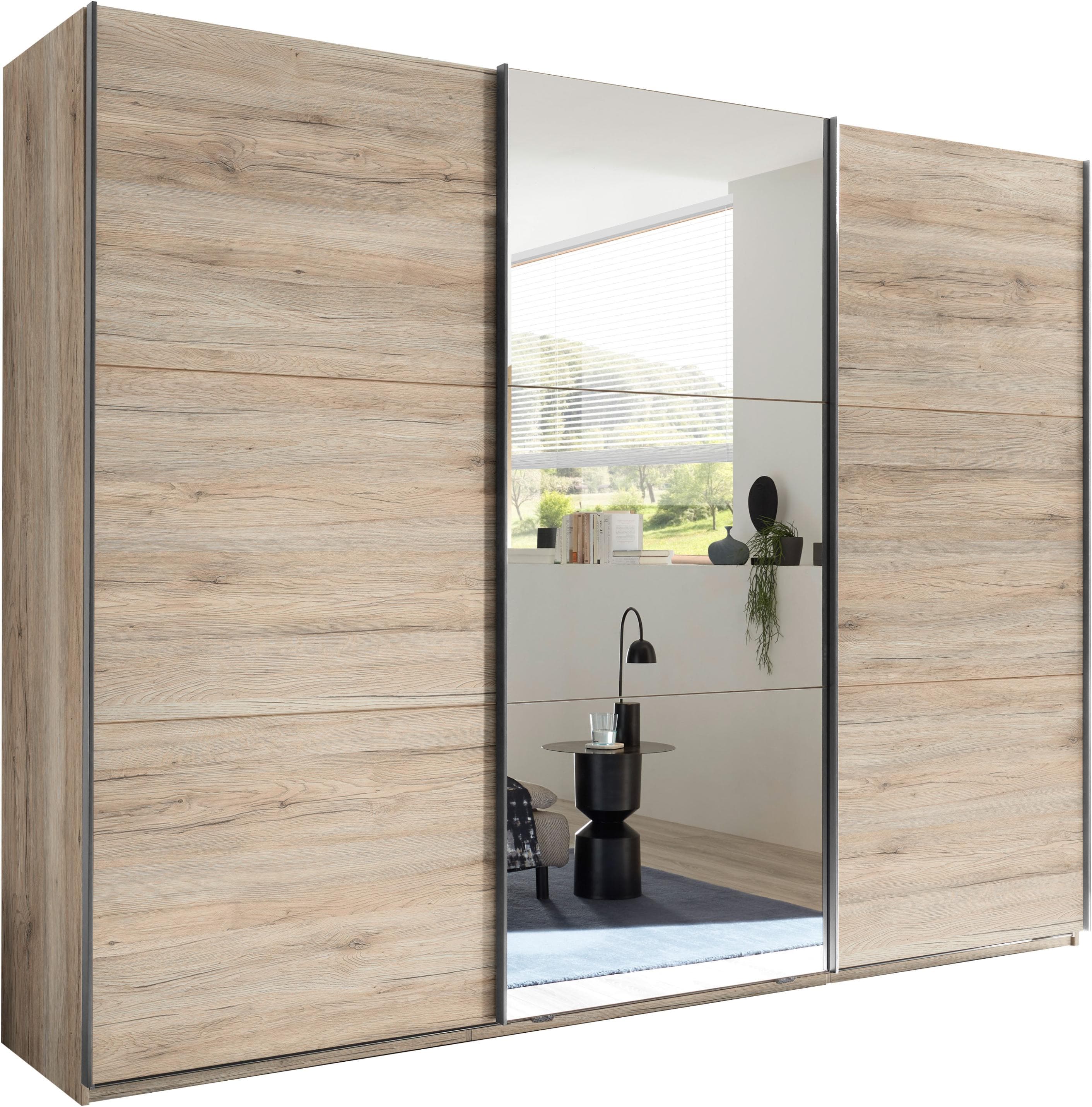 Schlafkontor Schwebetürenschrank Bravo Eiche San Remo mit Spiegeltür