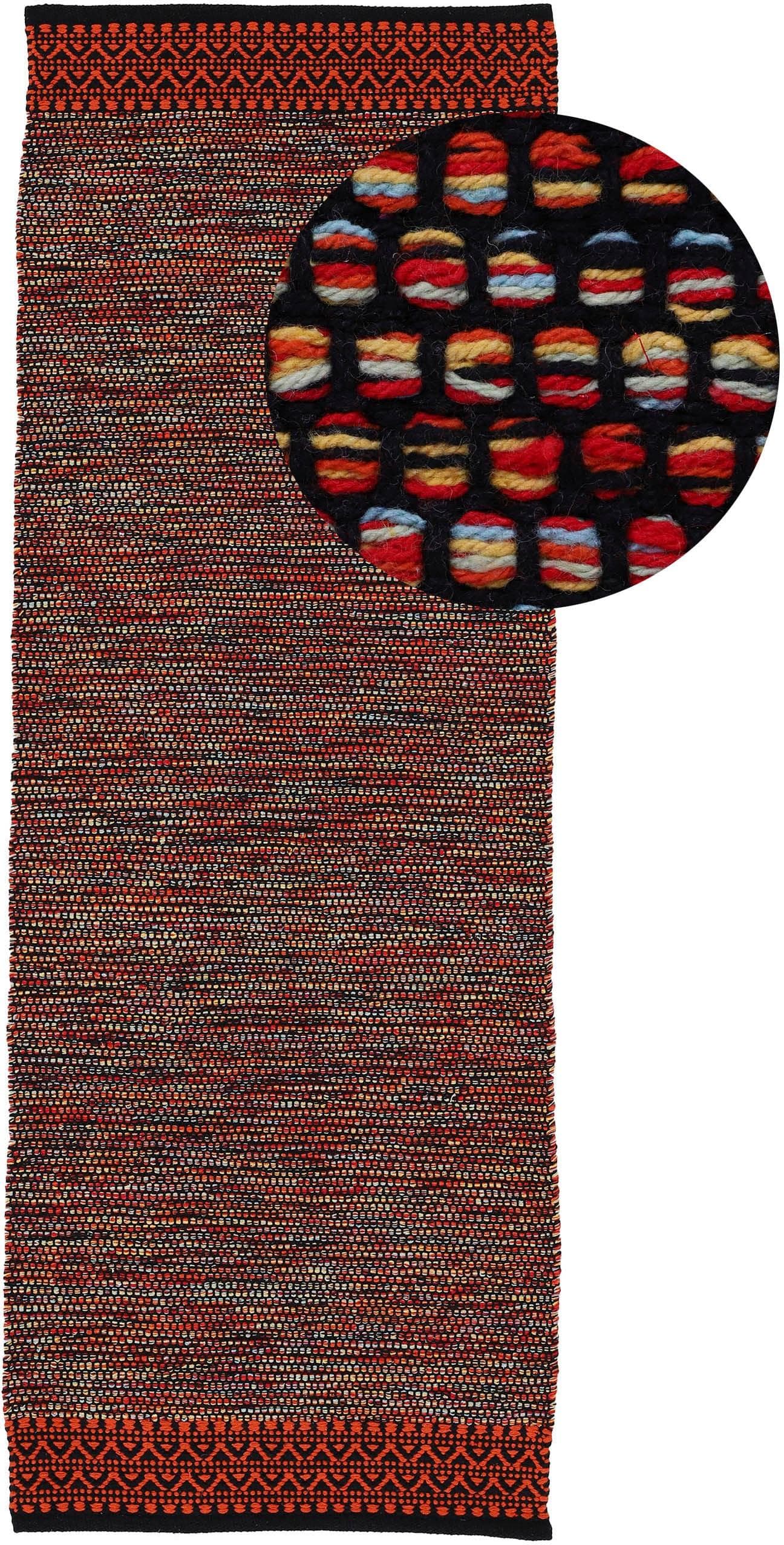 CARPETFINE Kelim Mia Teppich Orange Handgewebt Wendeteppich