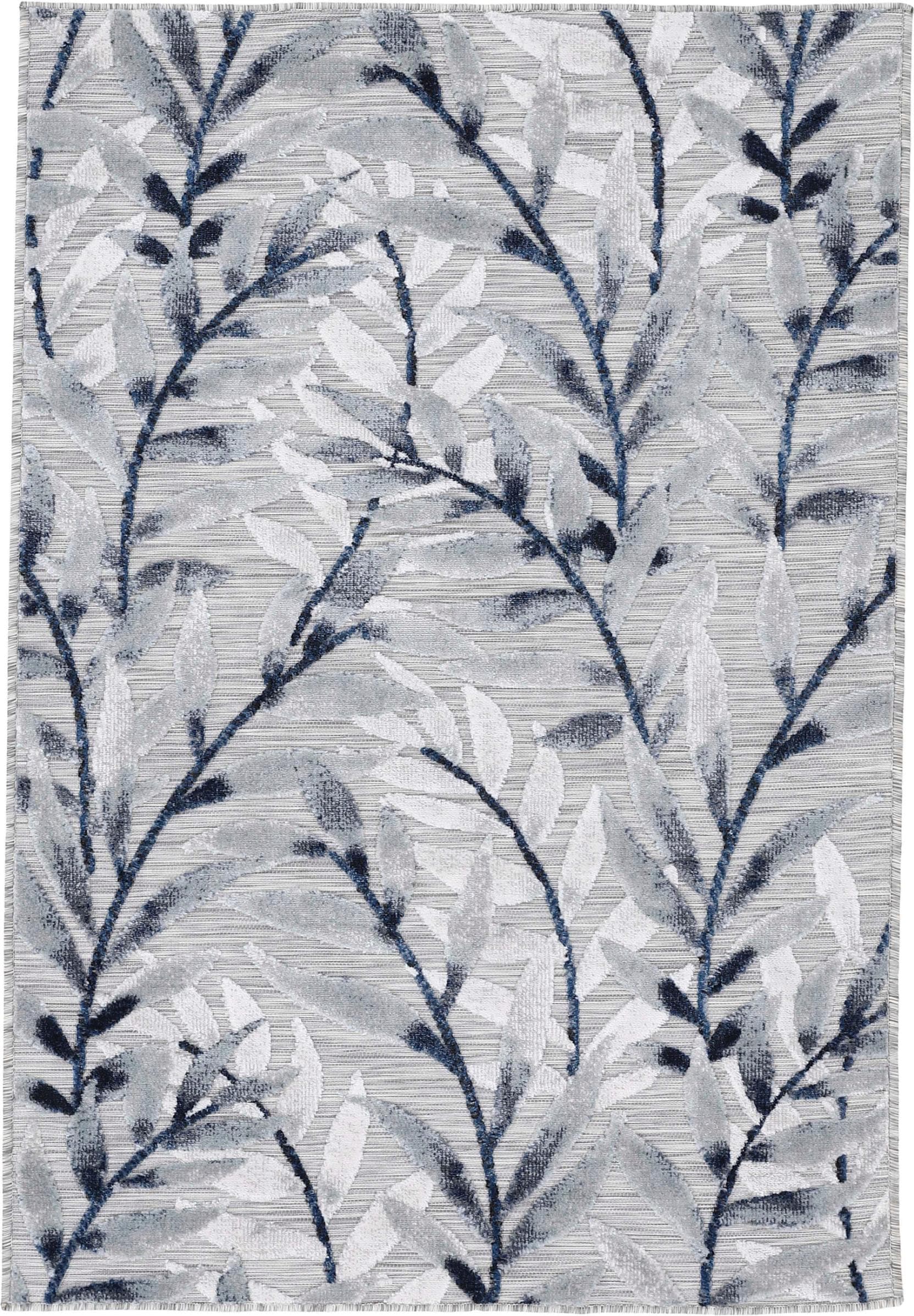 Carpetfine Deja 100 Teppich Grau Floral In- und Outdoor