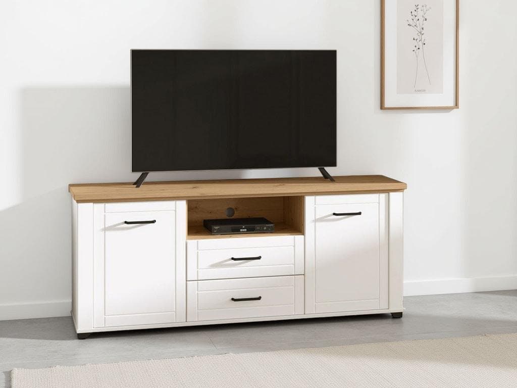 HOME AFFAIRE Valencia TV-Board Weiß Matt Braun 161cm