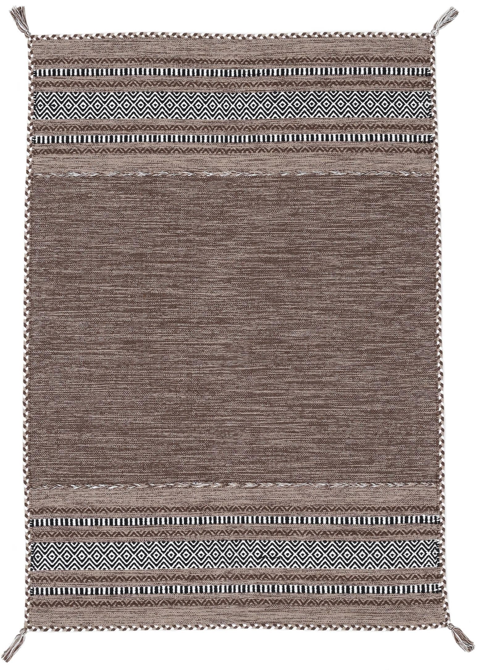 CarpetFine Kelim Azizi Teppich Braun Handgewebt