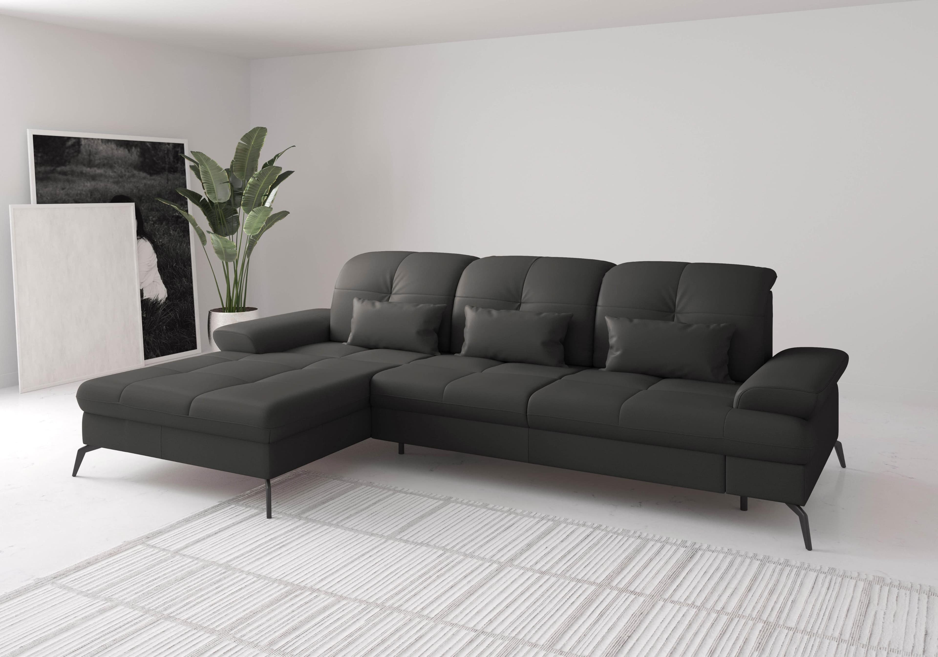SIT & MORE Ecksofa Amica L-Form Anthrazit