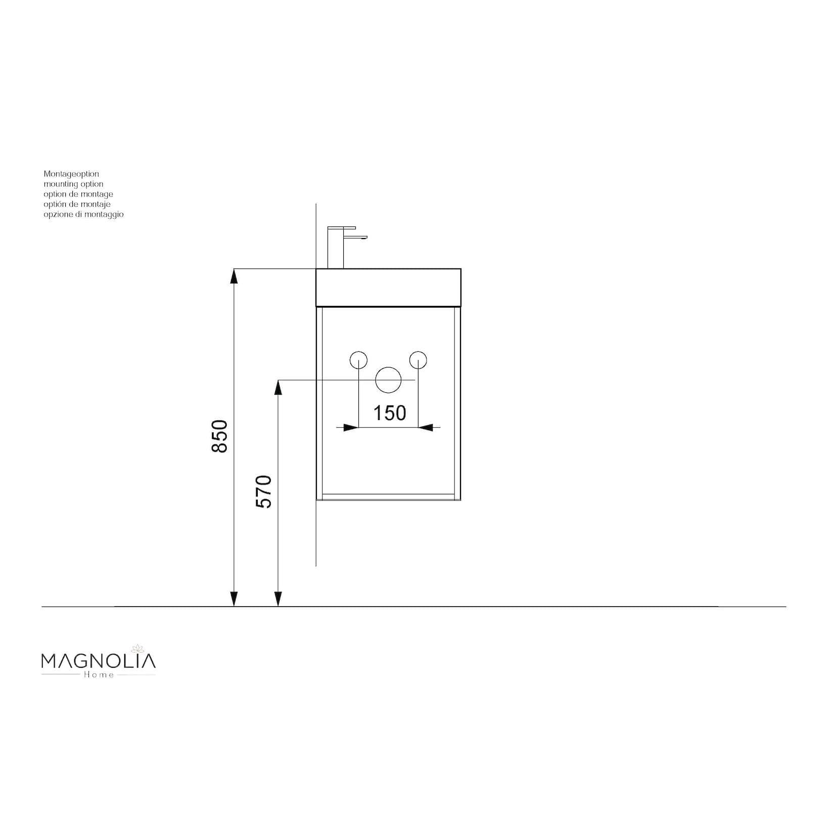 Gäste WC Eckbadmöbel Delta Slimline SoftClose